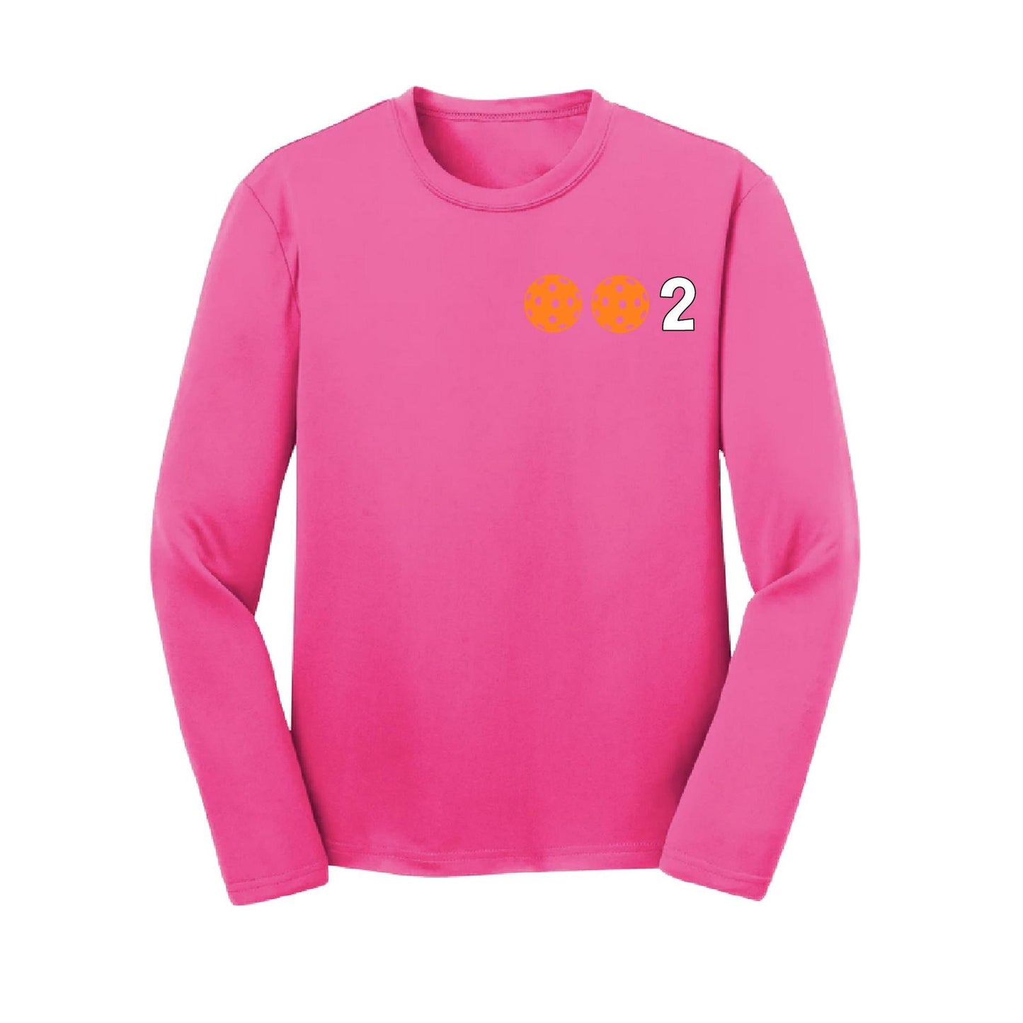 002 (Customizable 10 Pickleball Colors) | Youth Long Sleeve Pickleball Performance T-Shirts | 100% Polyester