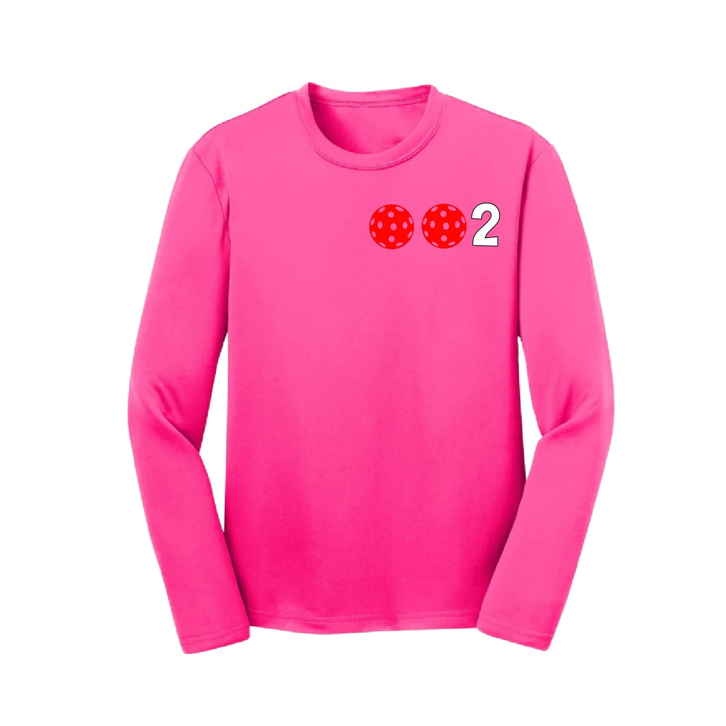 002 (Customizable 10 Pickleball Colors) | Youth Long Sleeve Pickleball Performance T-Shirts | 100% Polyester