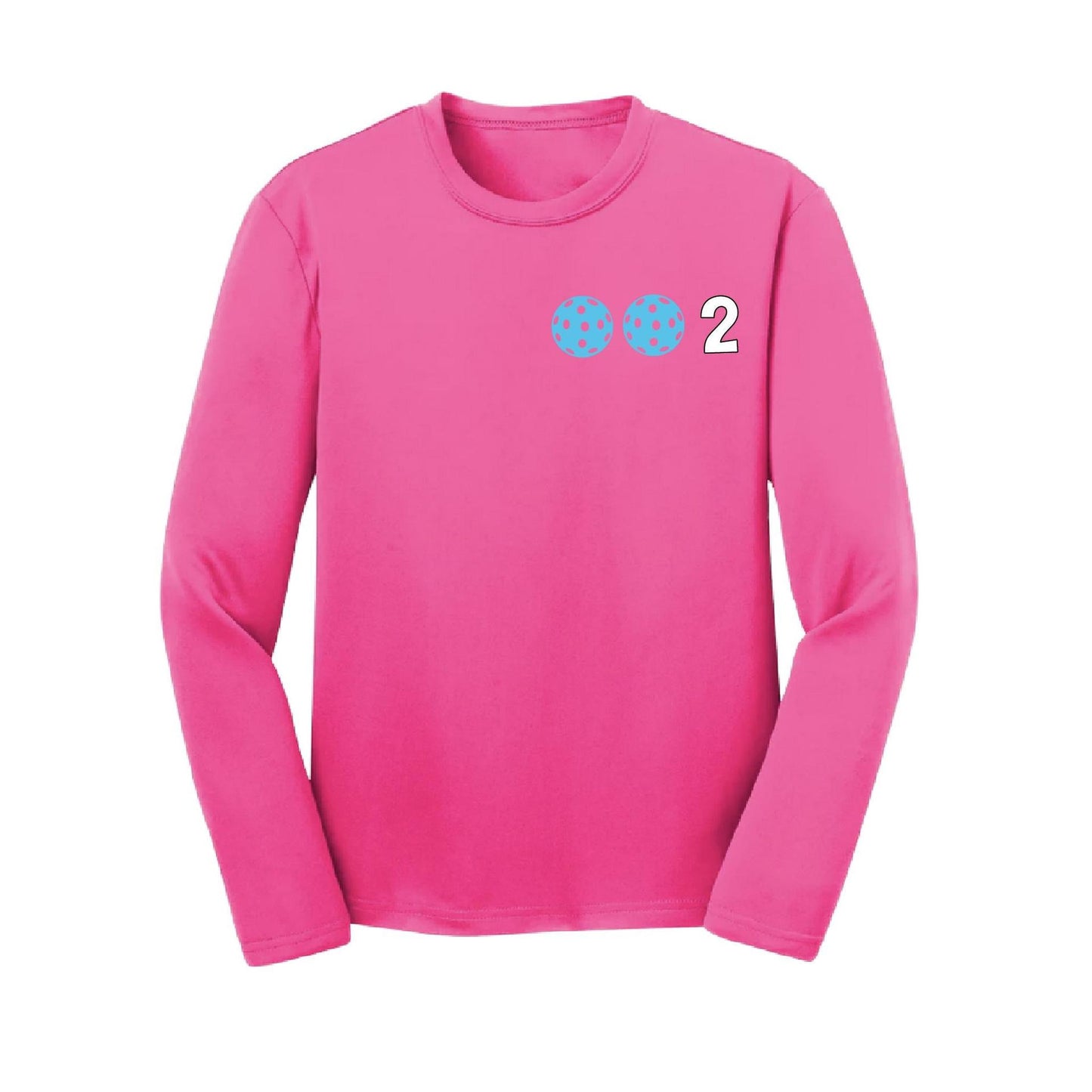 002 (Customizable 10 Pickleball Colors) | Youth Long Sleeve Pickleball Performance T-Shirts | 100% Polyester
