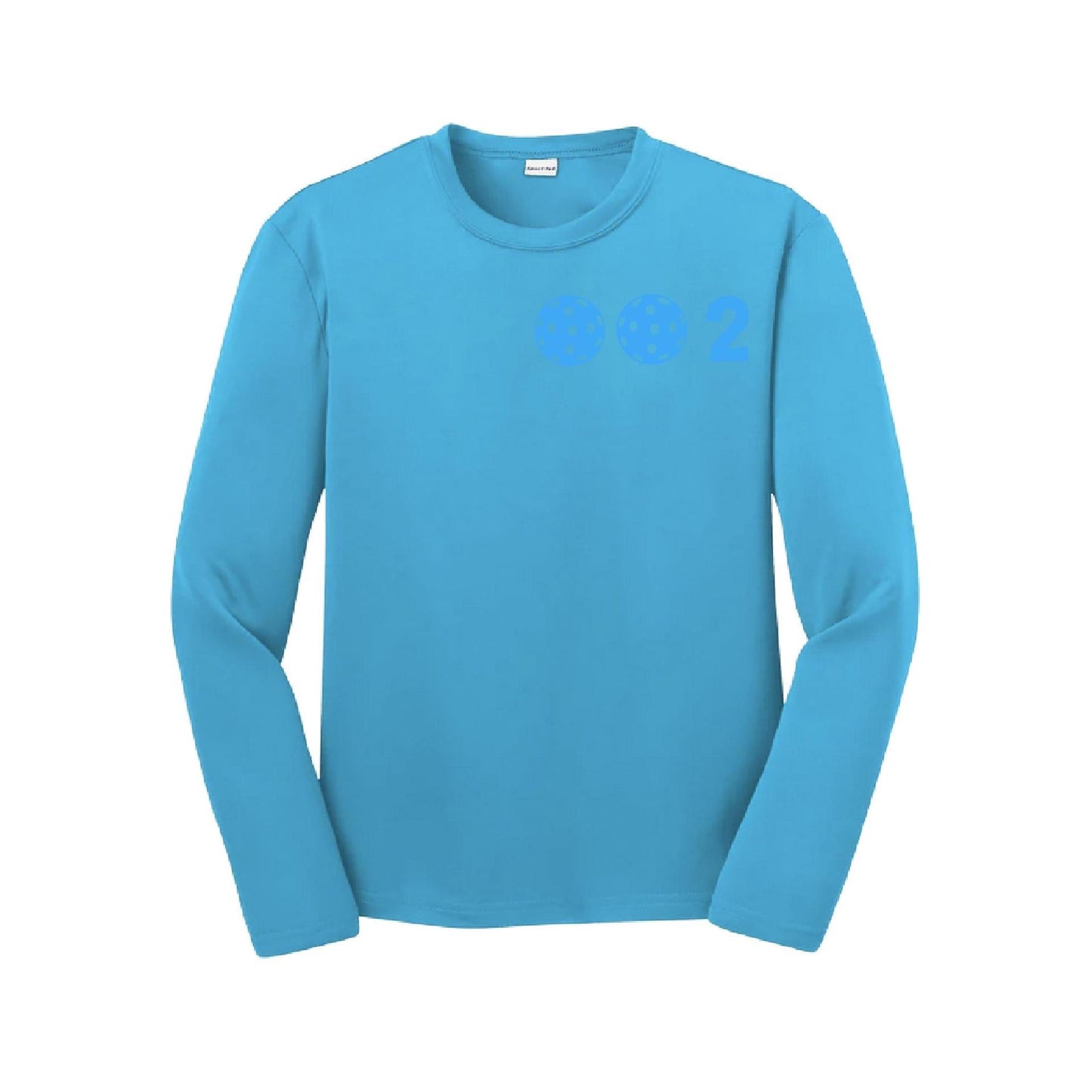 002 (Customizable 10 Pickleball Colors) | Youth Long Sleeve Pickleball Performance T-Shirts | 100% Polyester