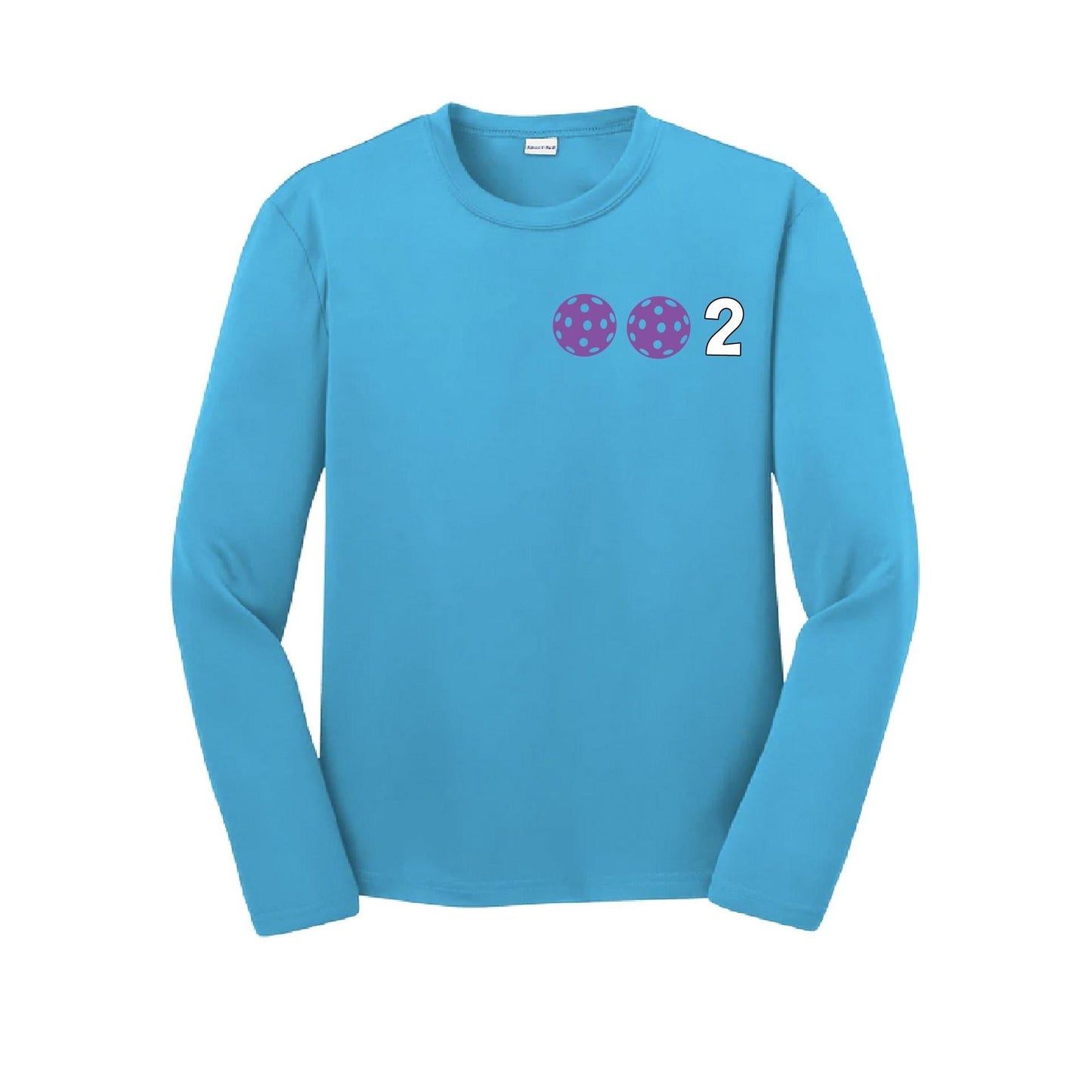 002 Pickleball (Colors Purple Rainbow Pink) | Youth Long Sleeve Pickleball Performance T-Shirts | 100% Polyester