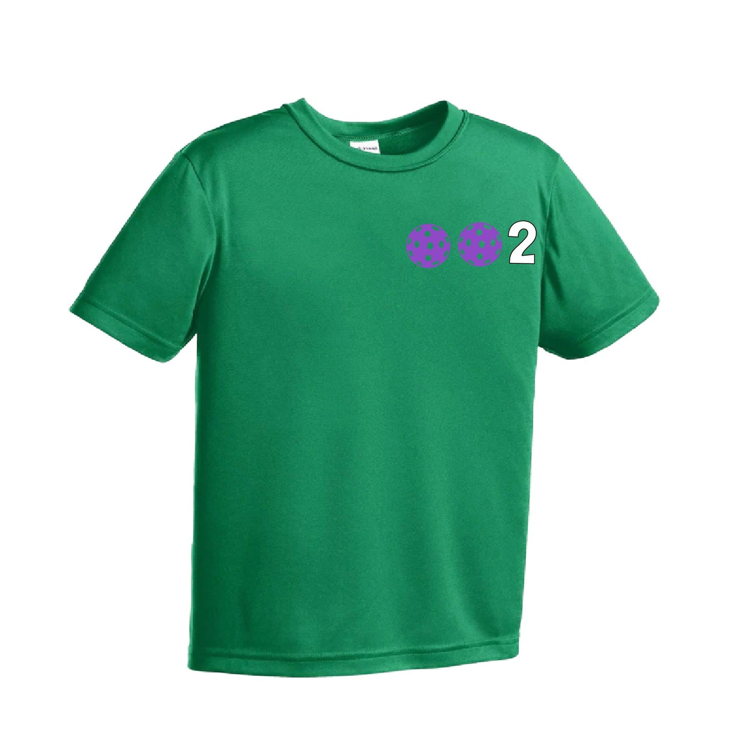 002 (Customizable 10 Pickleball Colors) | Youth Short Sleeve Pickleball Performance T-Shirts | 100% Polyester