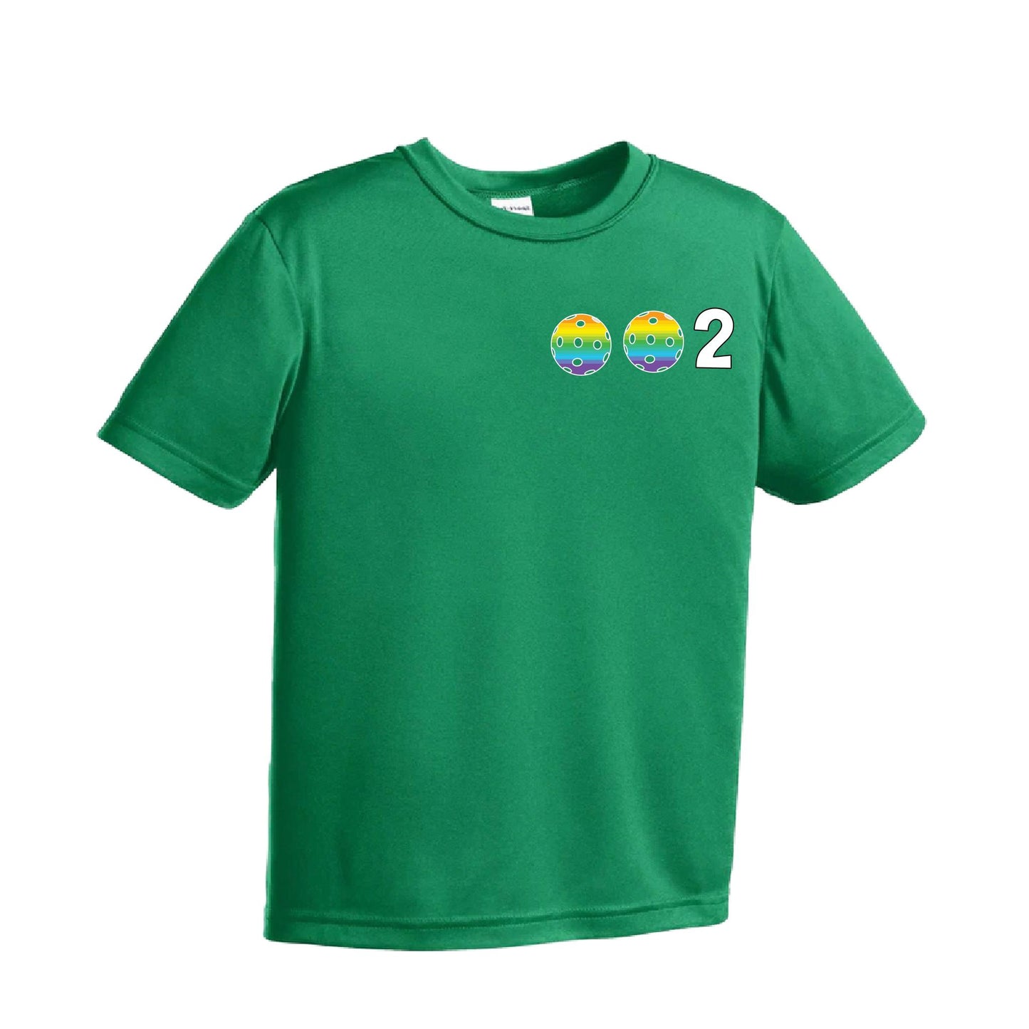 002 (Customizable 10 Pickleball Colors) | Youth Short Sleeve Pickleball Performance T-Shirts | 100% Polyester