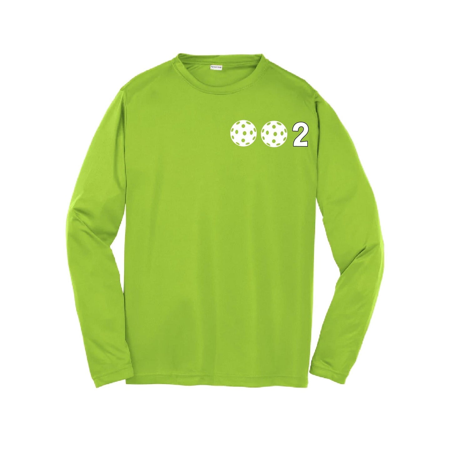 002 Pickleball (Colors Yellow Green White) | Youth Long Sleeve Pickleball Shirts | 100% Polyester