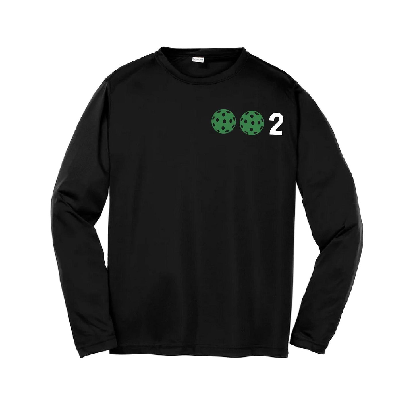 002 Pickleball (Colors Yellow Green White) | Youth Long Sleeve Pickleball Shirts | 100% Polyester