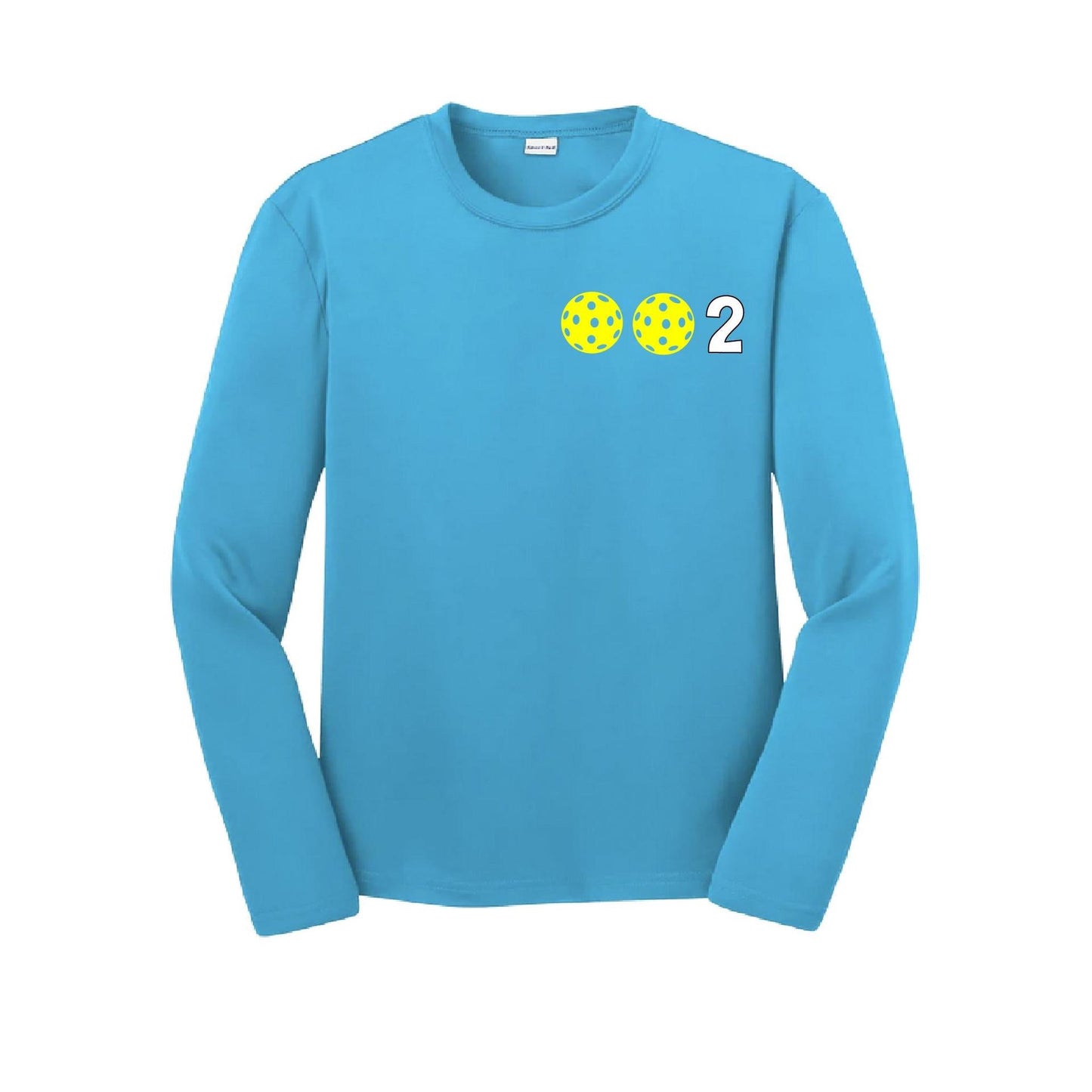 002 Pickleball (Colors Yellow Green White) | Youth Long Sleeve Pickleball Shirts | 100% Polyester