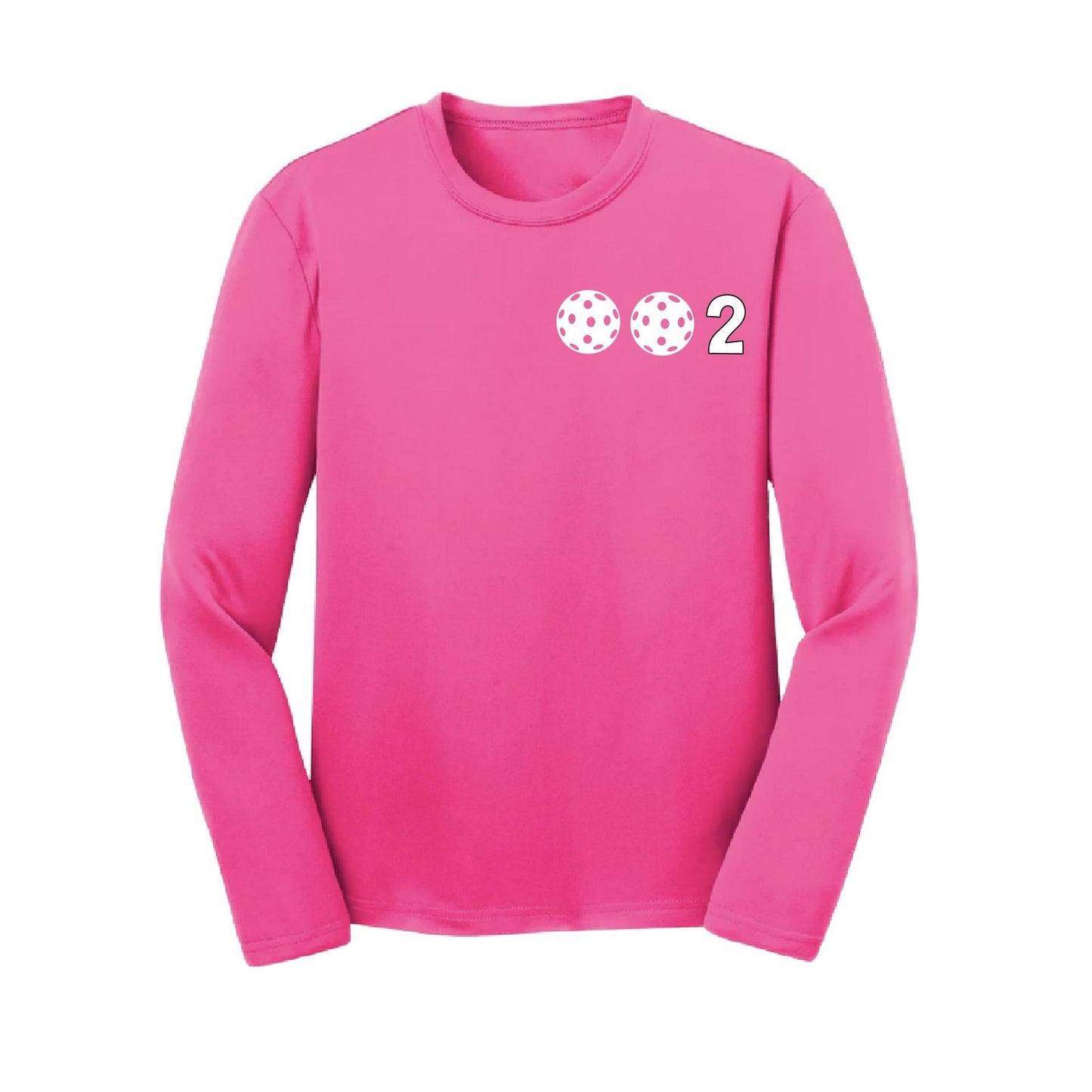 002 Pickleball (Colors Yellow Green White) | Youth Long Sleeve Pickleball Shirts | 100% Polyester