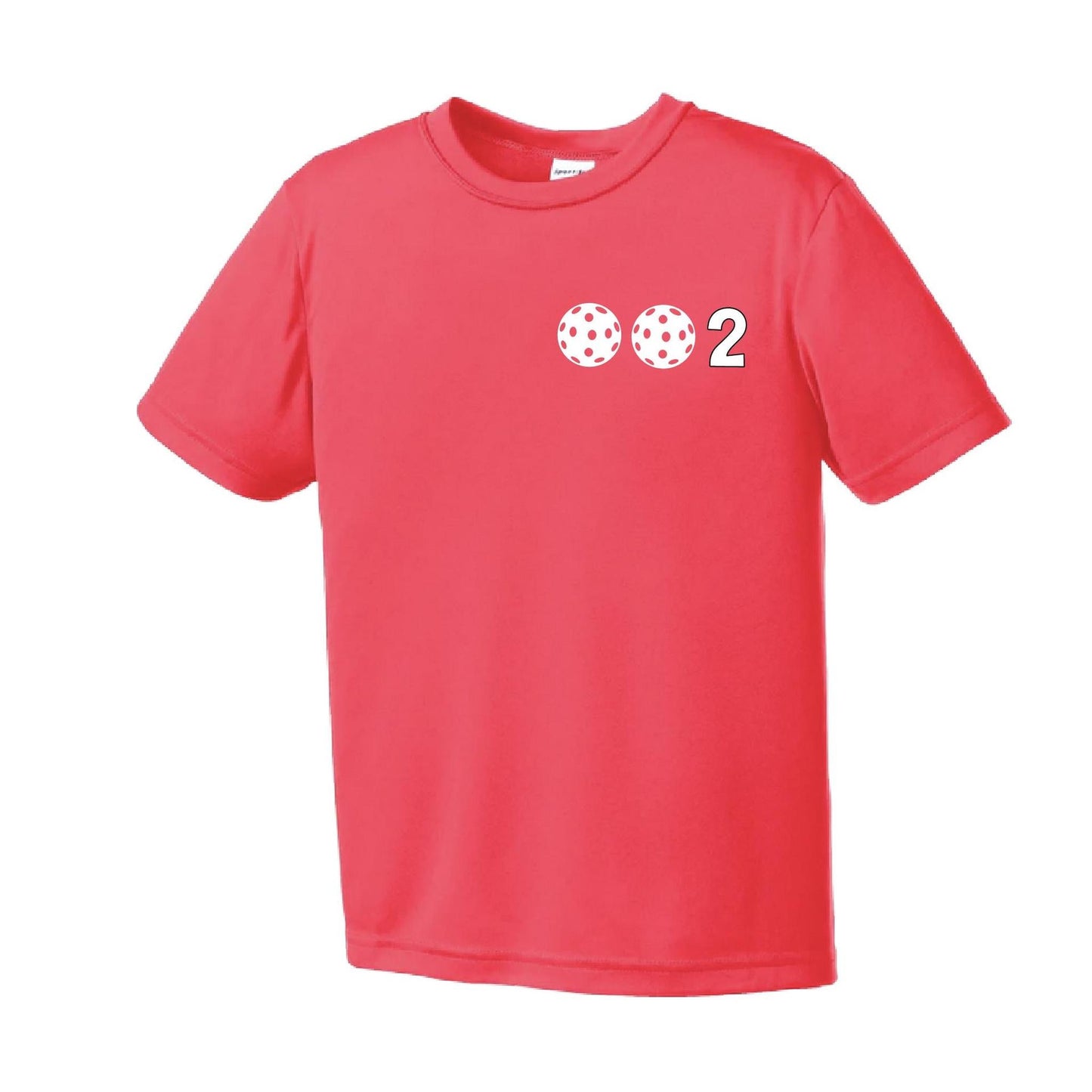 002 Pickleball (Colors Yellow Green White) | Youth Short Sleeve Pickleball Performance T-Shirts | 100% Polyester