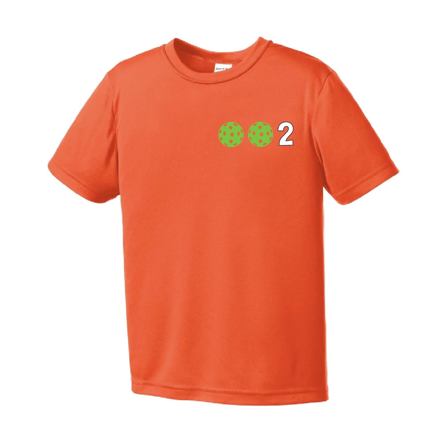 002 Pickleball (Colors Yellow Green White) | Youth Short Sleeve Pickleball Performance T-Shirts | 100% Polyester