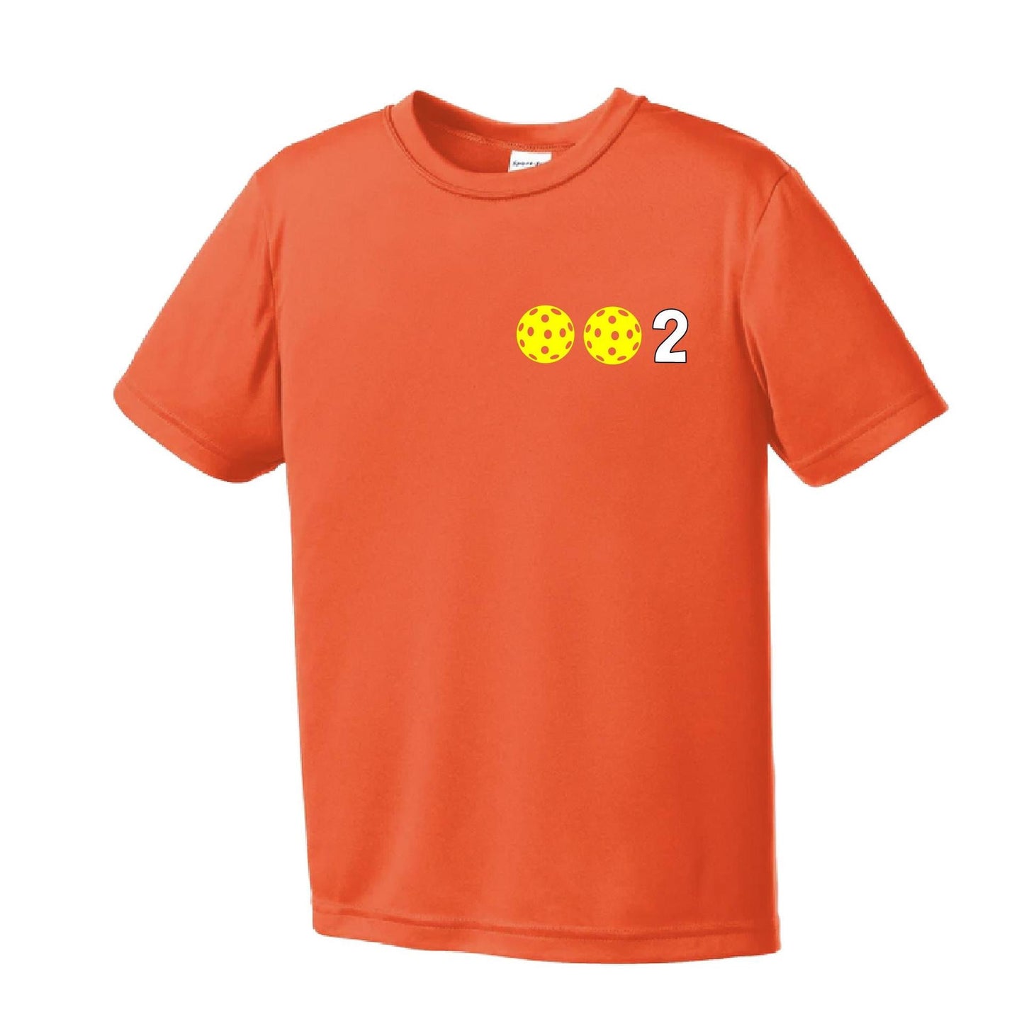 002 Pickleball (Colors Yellow Green White) | Youth Short Sleeve Pickleball Performance T-Shirts | 100% Polyester