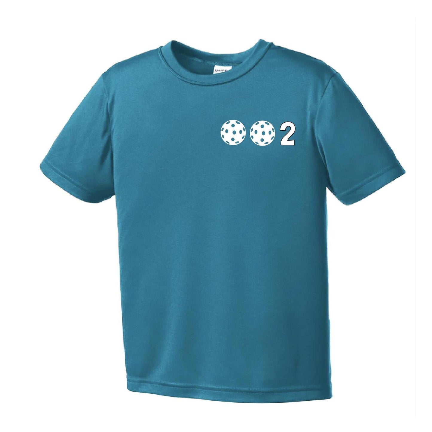 002 Pickleball (Colors Yellow Green White) | Youth Short Sleeve Pickleball Performance T-Shirts | 100% Polyester