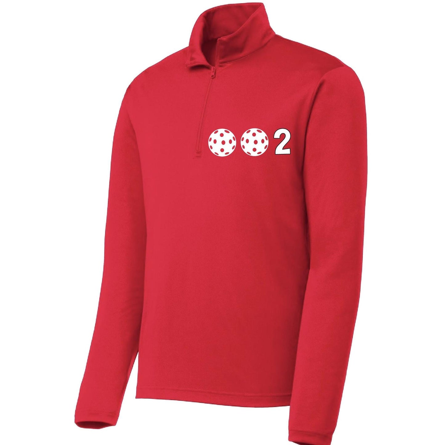 002 Pickleball (Colors Yellow White Or Cyan) | Men's 1/4 Zip Long Sleeve Pullover Athletic Performance Shirt | 100% Polyester