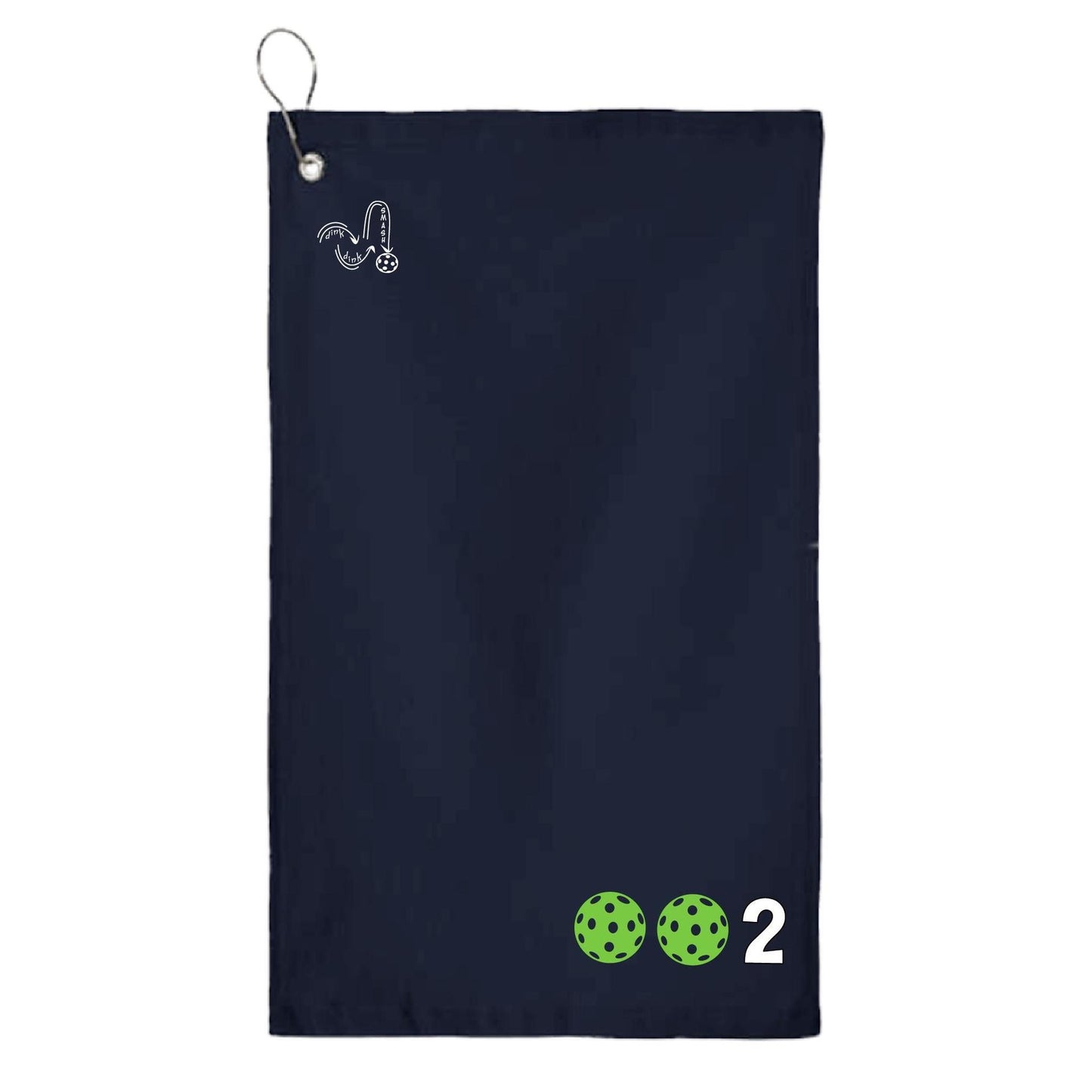 002 Pickleball (Customizable Colors) | Pickleball Court Towels | Grommeted 100% Cotton Terry Velour