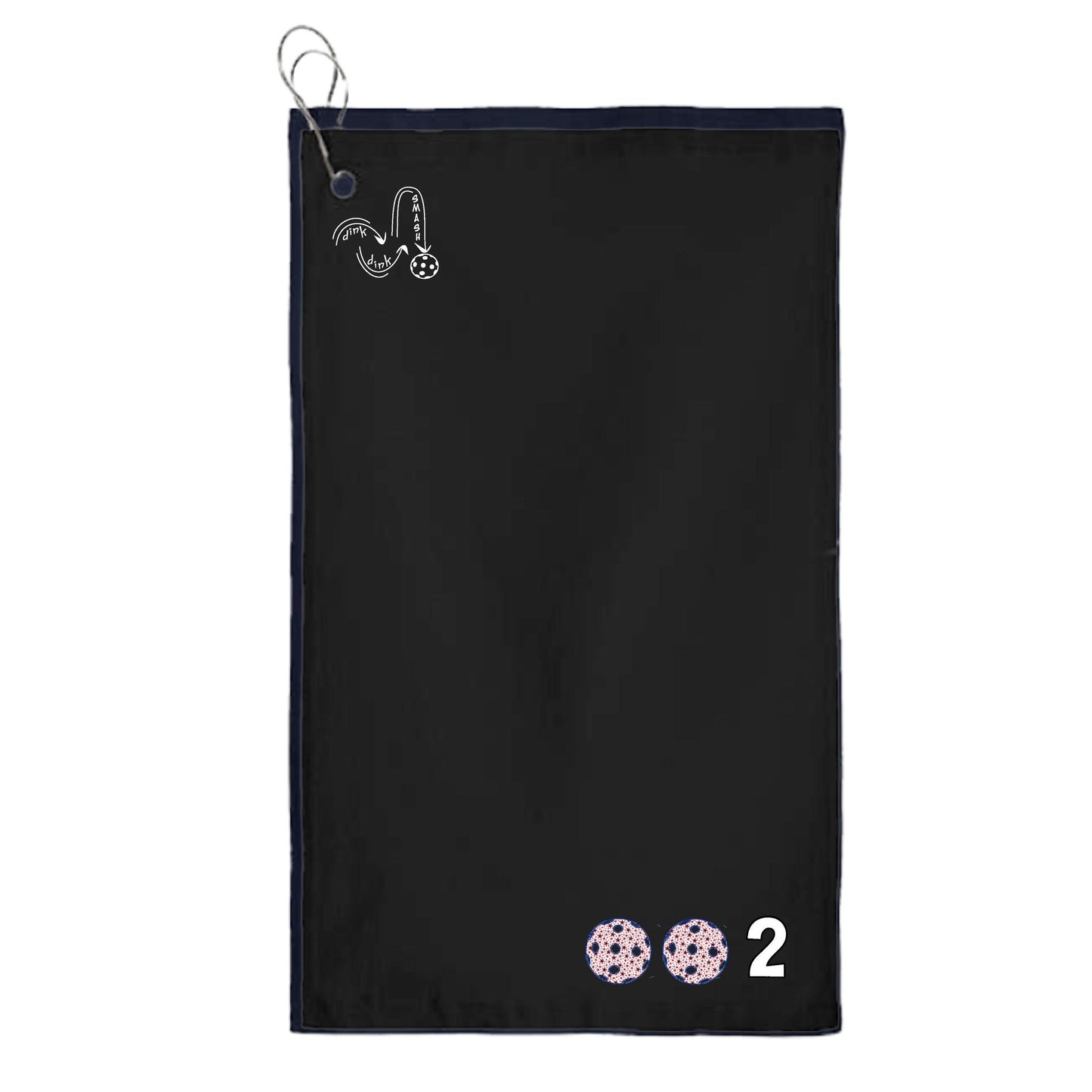 002 Pickleball (Customizable Colors) | Pickleball Court Towels | Grommeted 100% Cotton Terry Velour