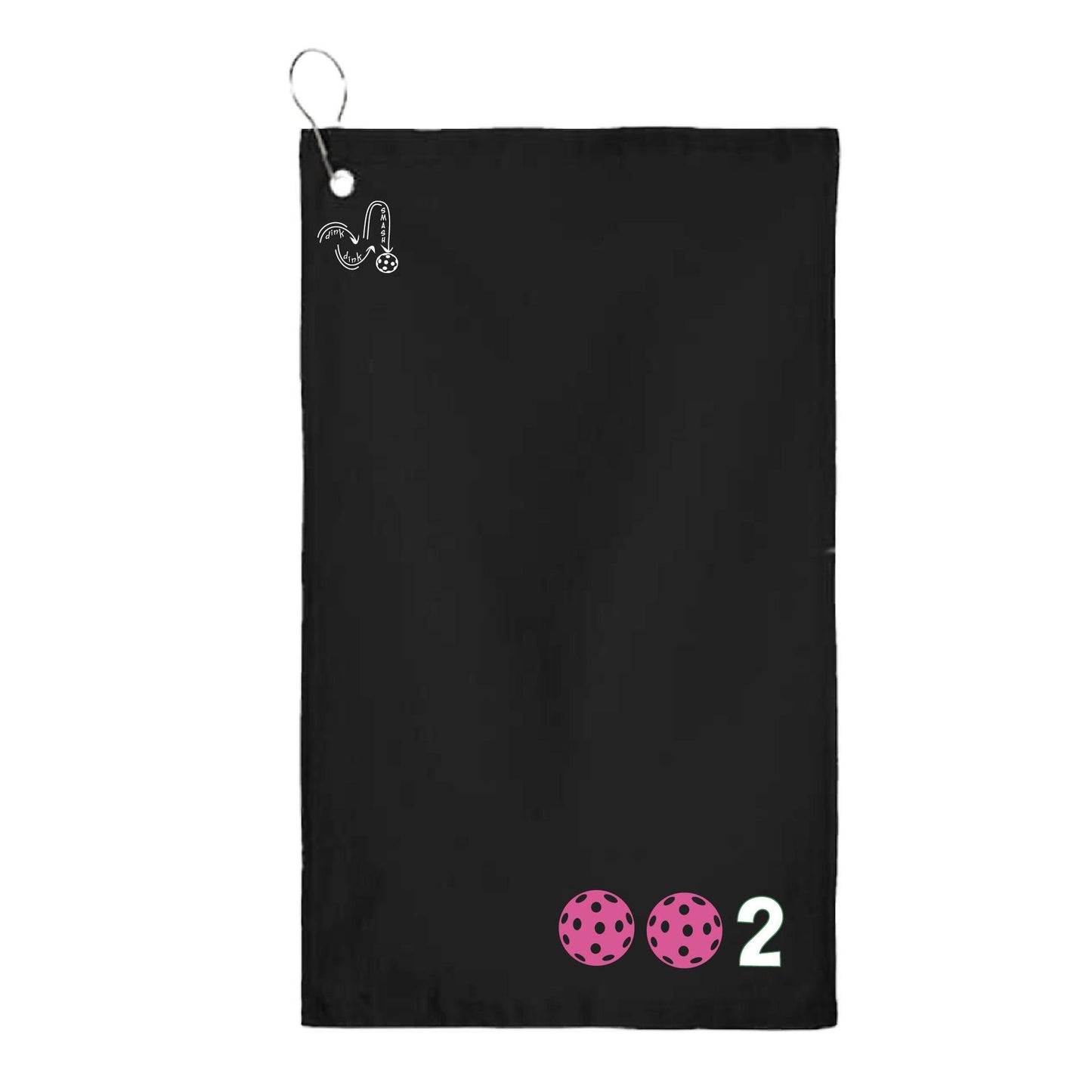 002 Pickleball (Customizable Colors) | Pickleball Court Towels | Grommeted 100% Cotton Terry Velour