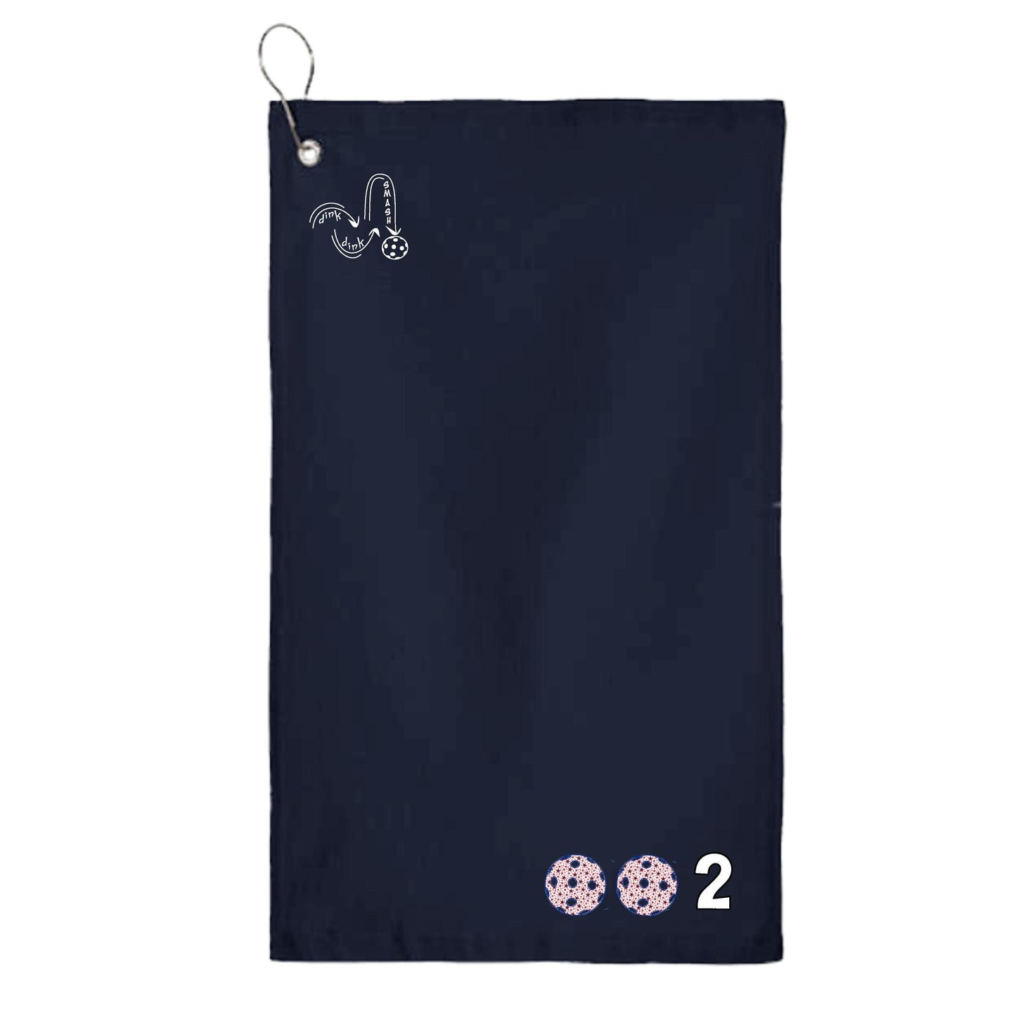 002 Pickleball (Customizable Colors) | Pickleball Court Towels | Grommeted 100% Cotton Terry Velour