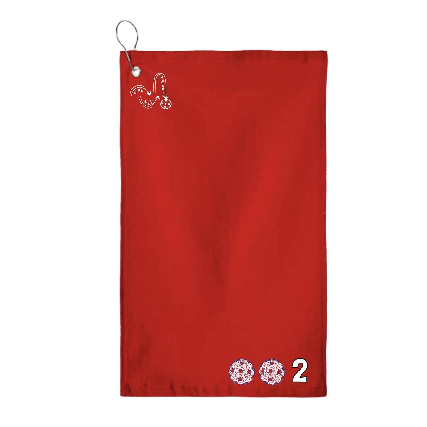 002 Pickleball (Customizable Colors) | Pickleball Court Towels | Grommeted 100% Cotton Terry Velour