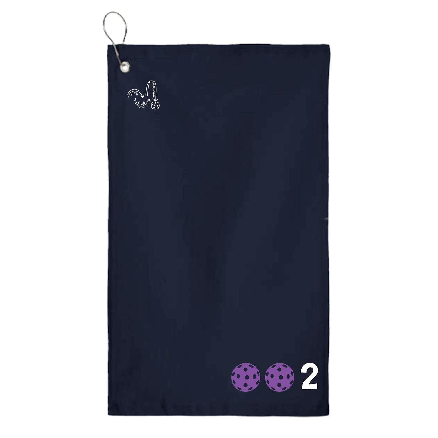 002 Pickleball (Customizable Colors) | Pickleball Court Towels | Grommeted 100% Cotton Terry Velour