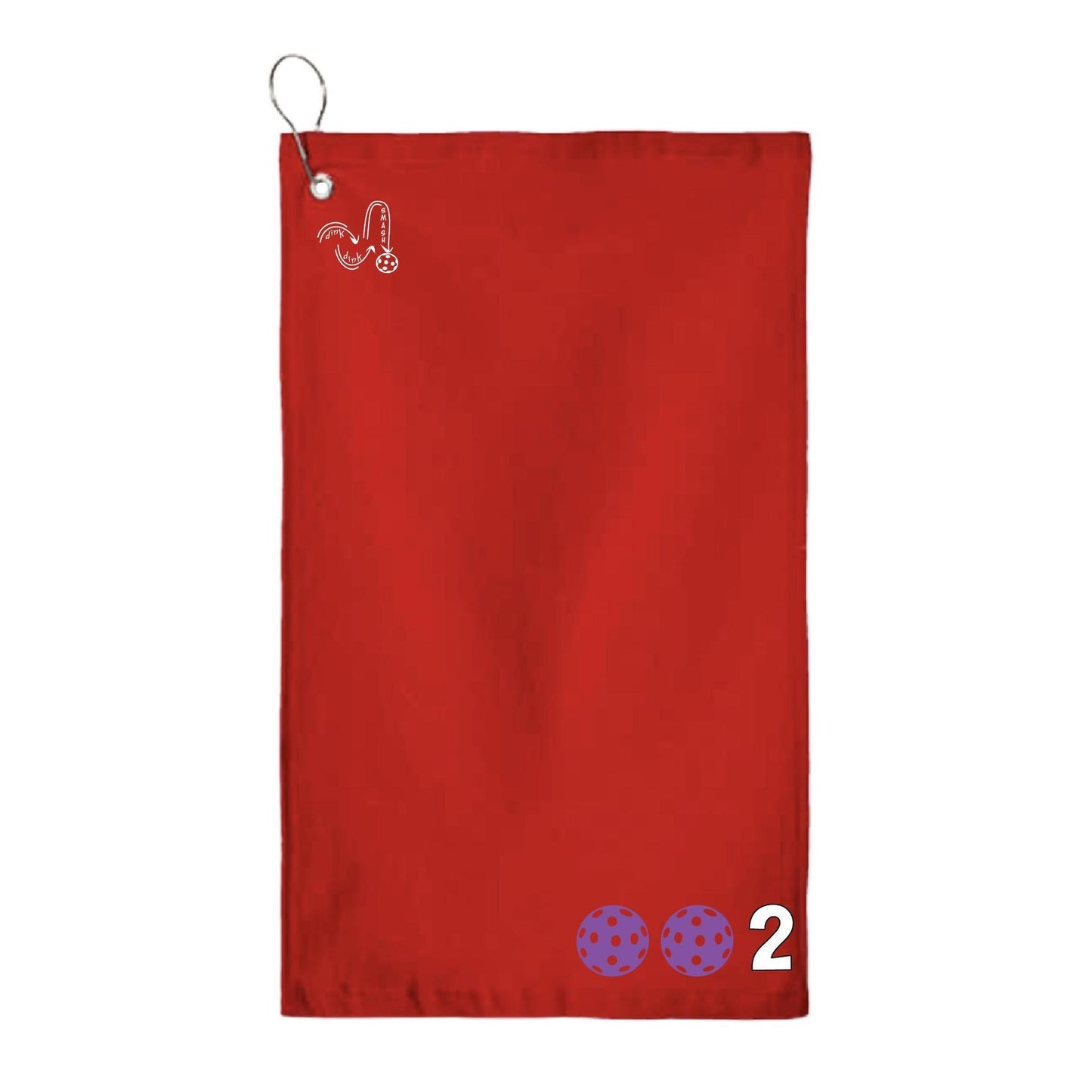 002 Pickleball (Customizable Colors) | Pickleball Court Towels | Grommeted 100% Cotton Terry Velour