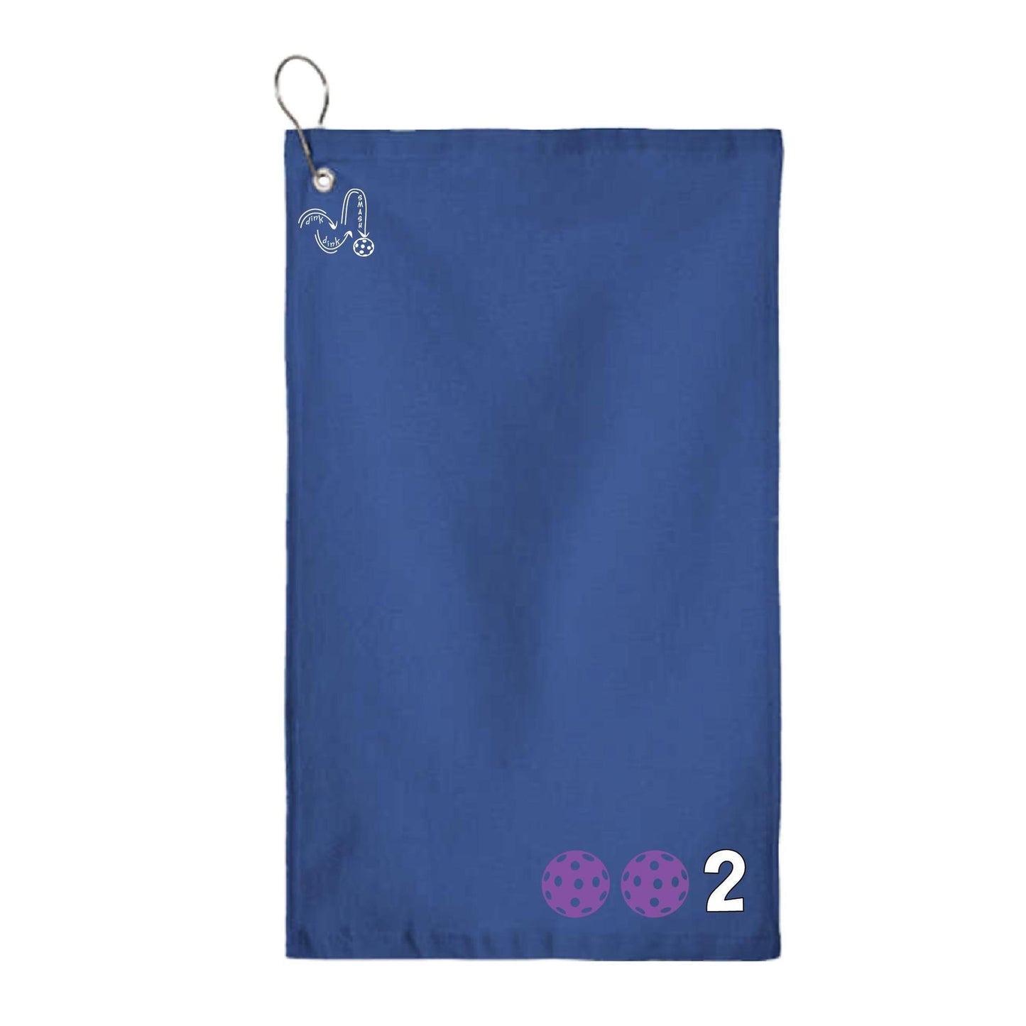 002 Pickleball (Customizable Colors) | Pickleball Court Towels | Grommeted 100% Cotton Terry Velour