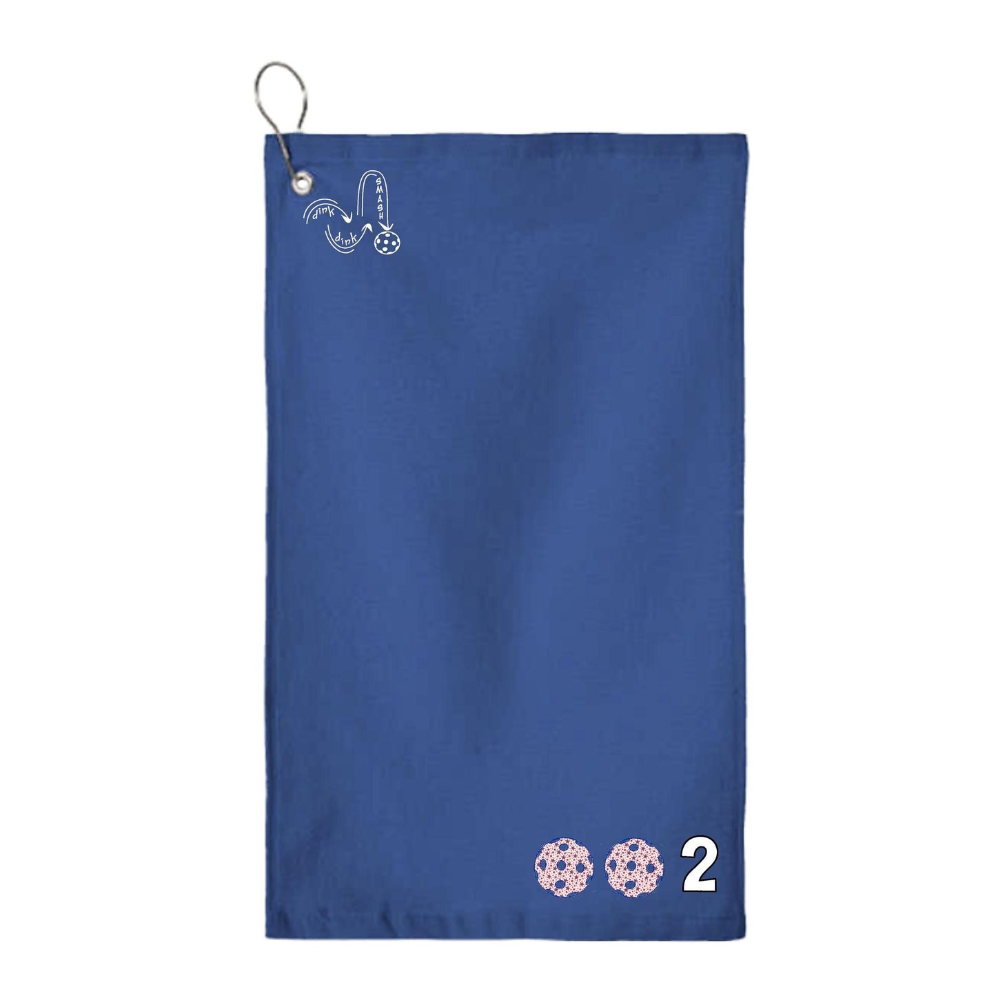002 Pickleball (Customizable Colors) | Pickleball Court Towels | Grommeted 100% Cotton Terry Velour