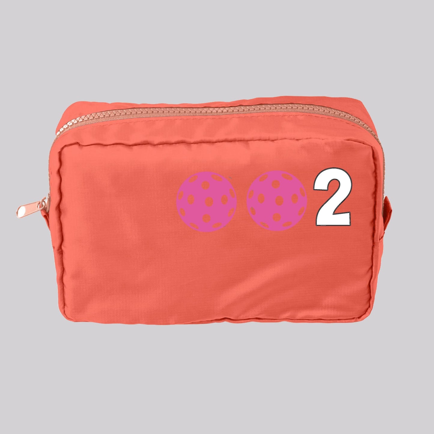 002 Pickleball (Customizable) | Pickleball Dimensional Cosmetic Pouch Bag | Small Size Court Dimensional Bag