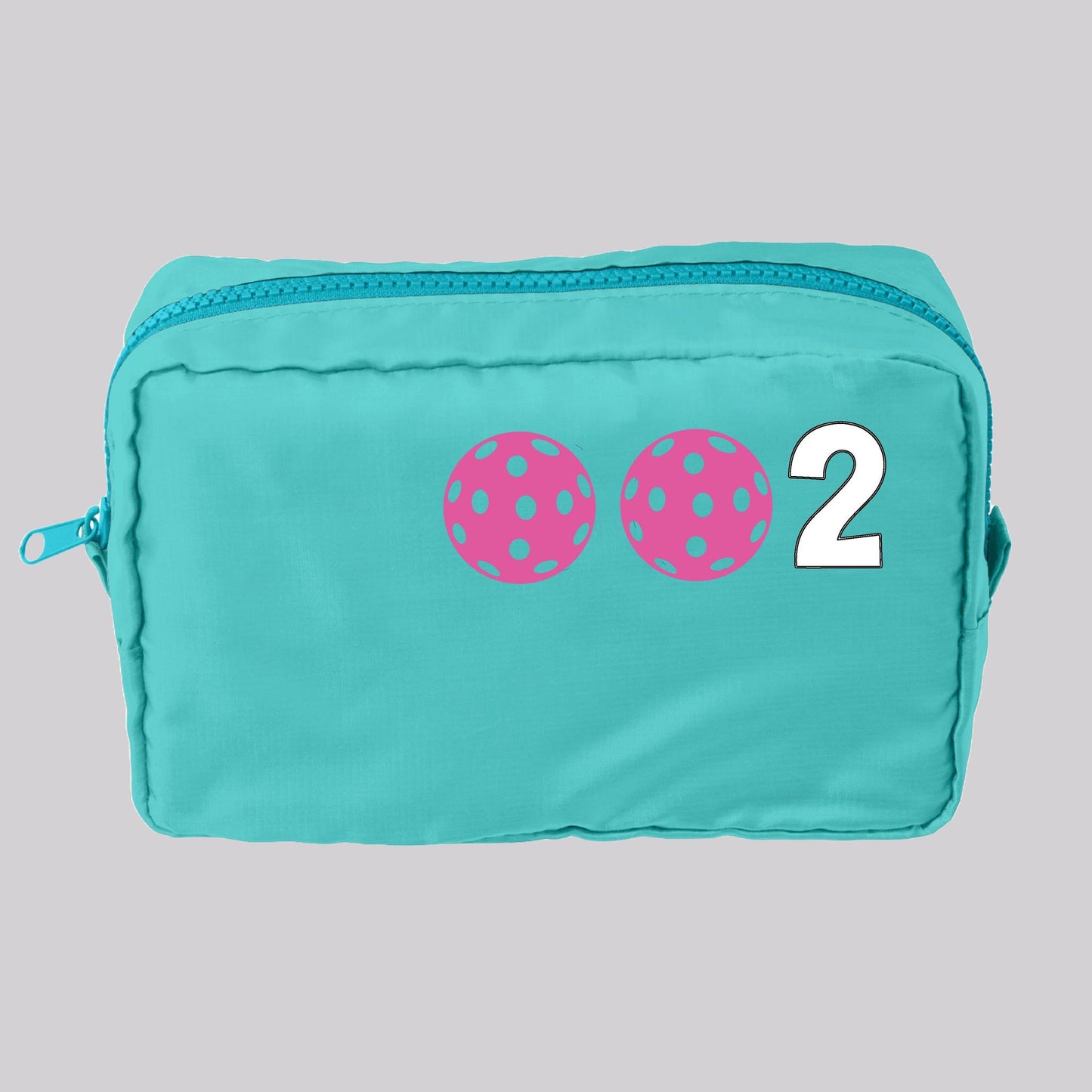 002 Pickleball (Customizable) | Pickleball Dimensional Cosmetic Pouch Bag | Small Size Court Dimensional Bag