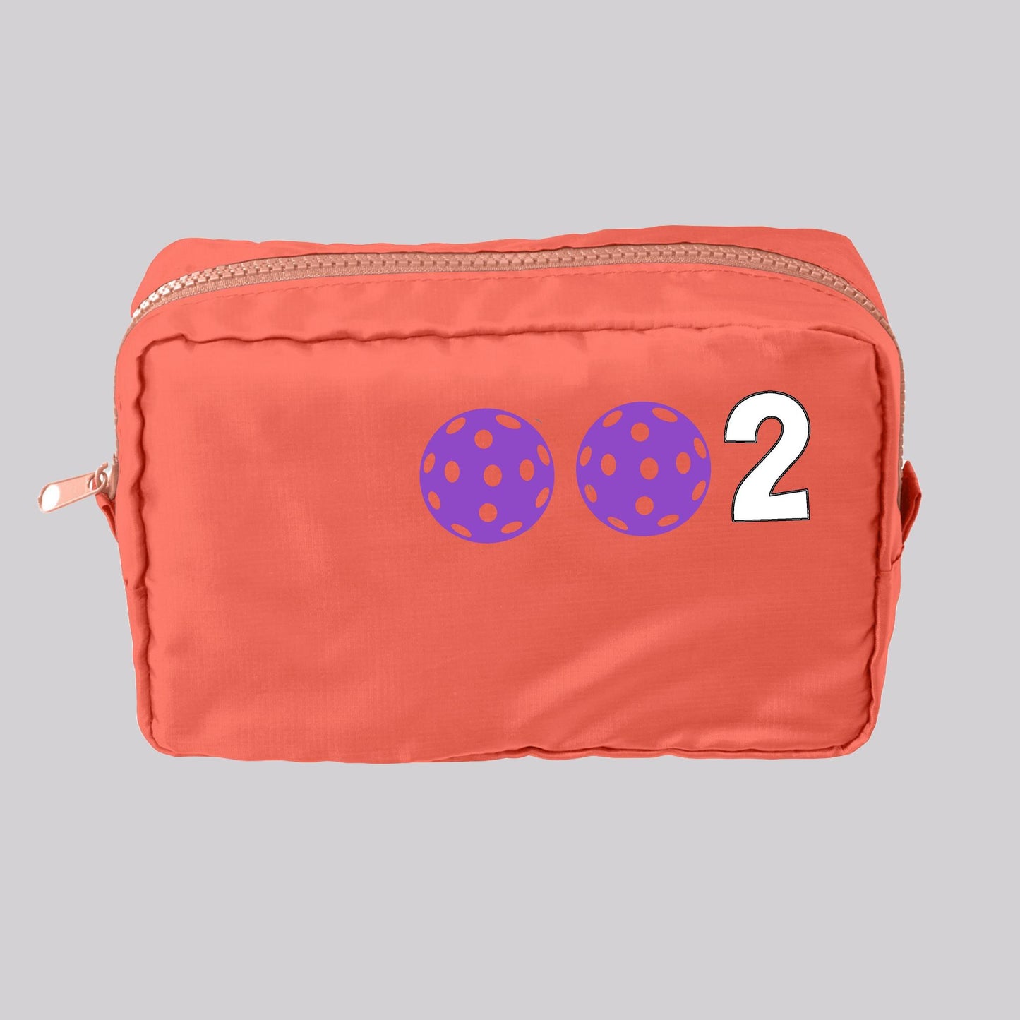 002 Pickleball (Customizable) | Pickleball Dimensional Cosmetic Pouch Bag | Small Size Court Dimensional Bag