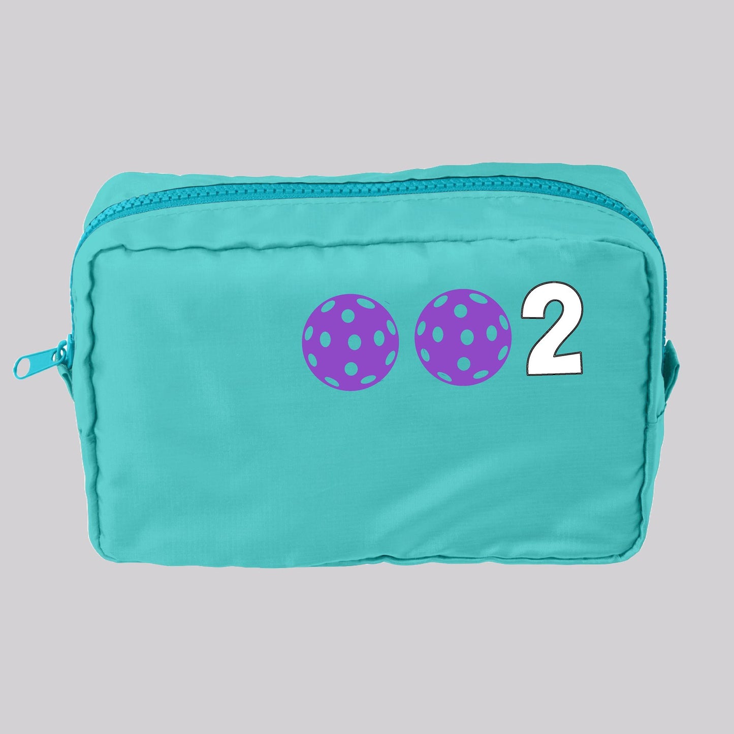 002 Pickleball (Customizable) | Pickleball Dimensional Cosmetic Pouch Bag | Small Size Court Dimensional Bag