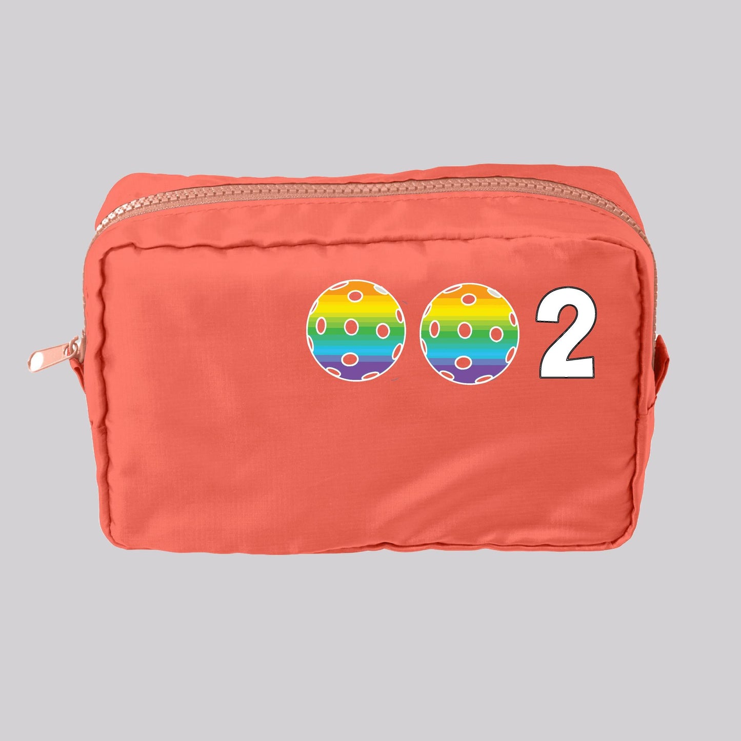 002 Pickleball (Customizable) | Pickleball Dimensional Cosmetic Pouch Bag | Small Size Court Dimensional Bag