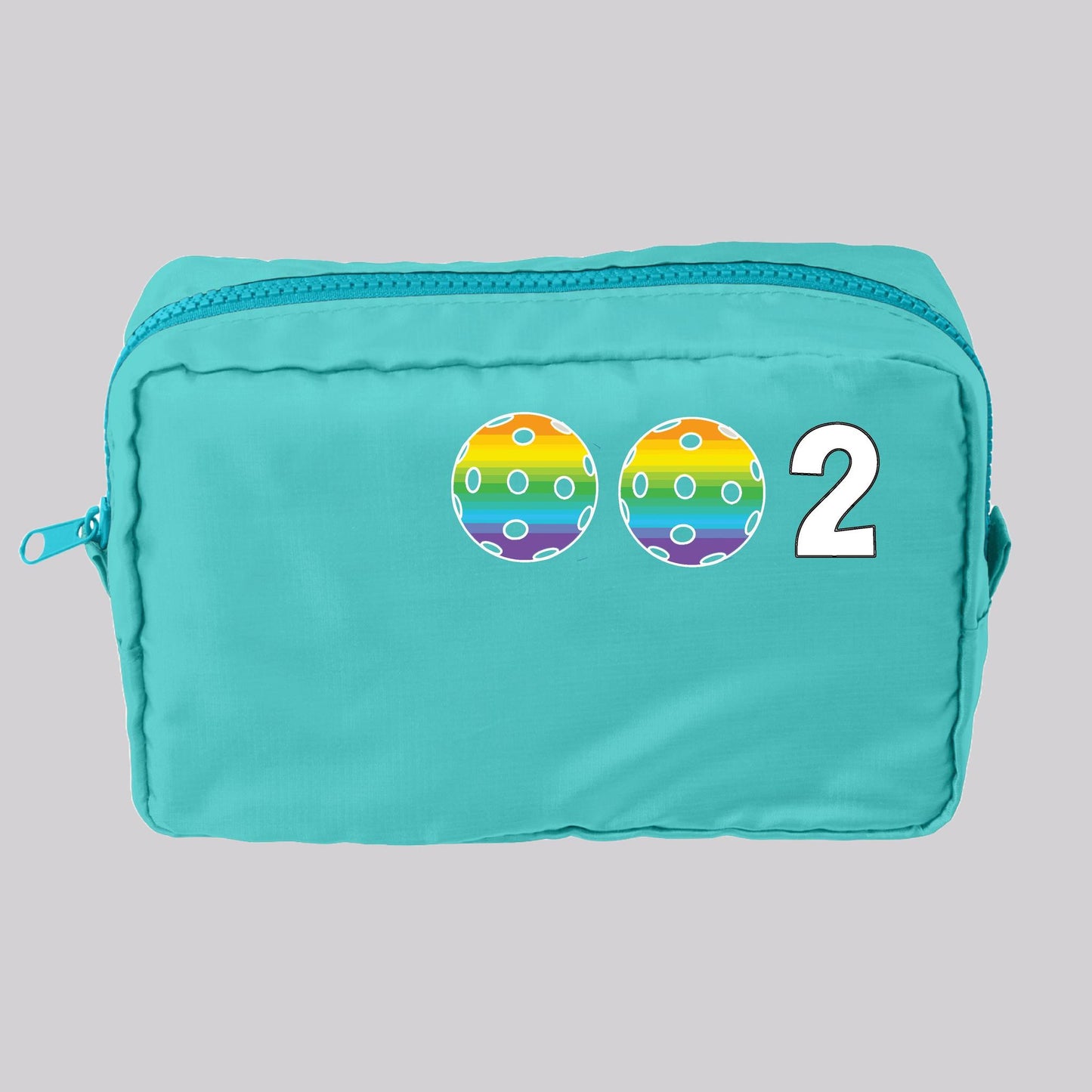 002 Pickleball (Customizable) | Pickleball Dimensional Cosmetic Pouch Bag | Small Size Court Dimensional Bag