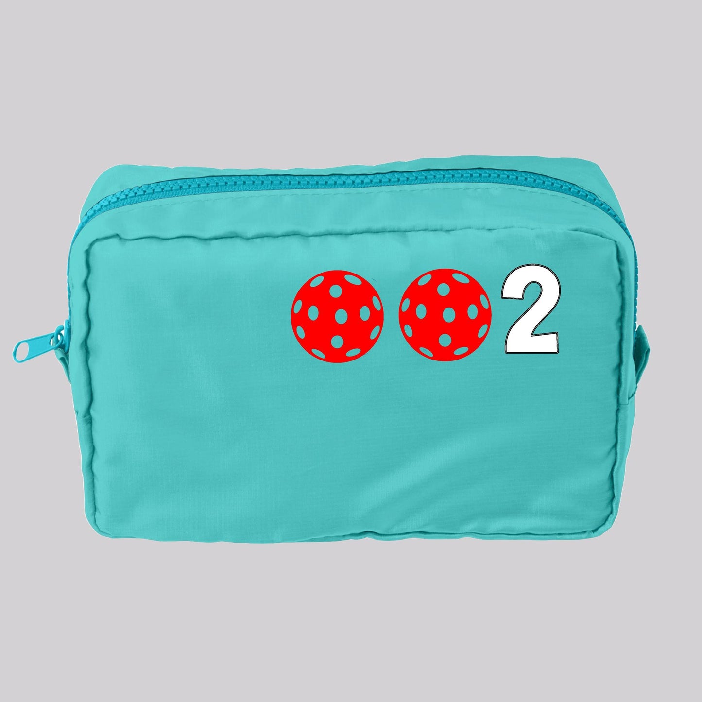 002 Pickleball (Customizable) | Pickleball Dimensional Cosmetic Pouch Bag | Small Size Court Dimensional Bag