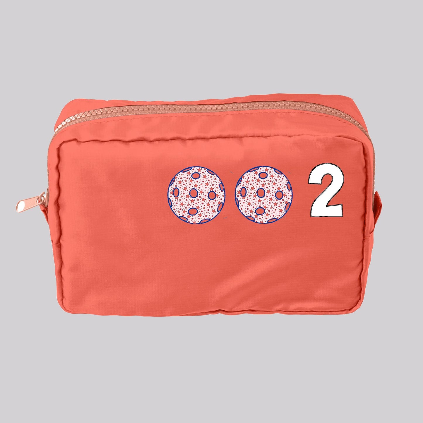 002 Pickleball (Customizable) | Pickleball Dimensional Cosmetic Pouch Bag | Small Size Court Dimensional Bag