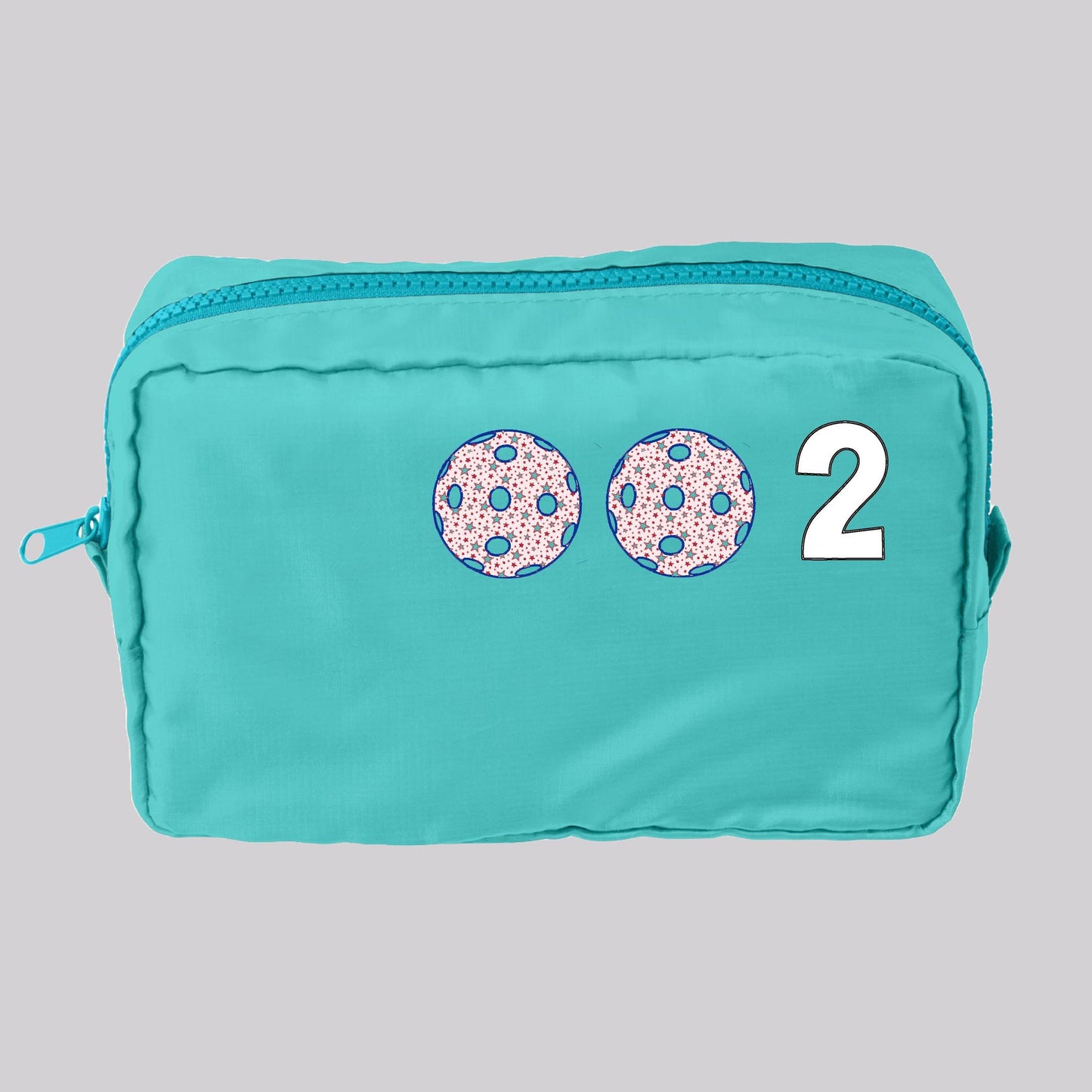 002 Pickleball (Customizable) | Pickleball Dimensional Cosmetic Pouch Bag | Small Size Court Dimensional Bag