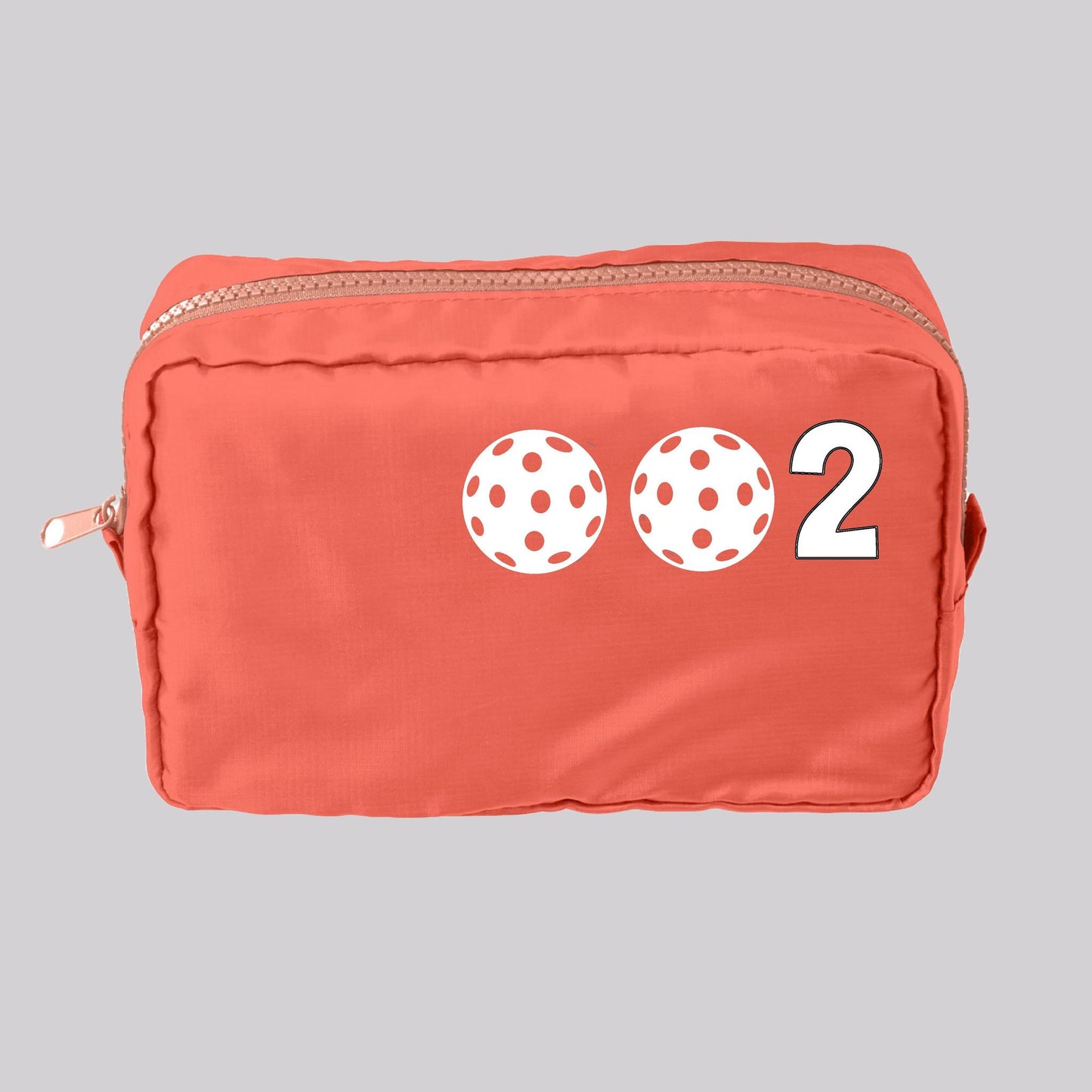 002 Pickleball (Customizable) | Pickleball Dimensional Cosmetic Pouch Bag | Small Size Court Dimensional Bag
