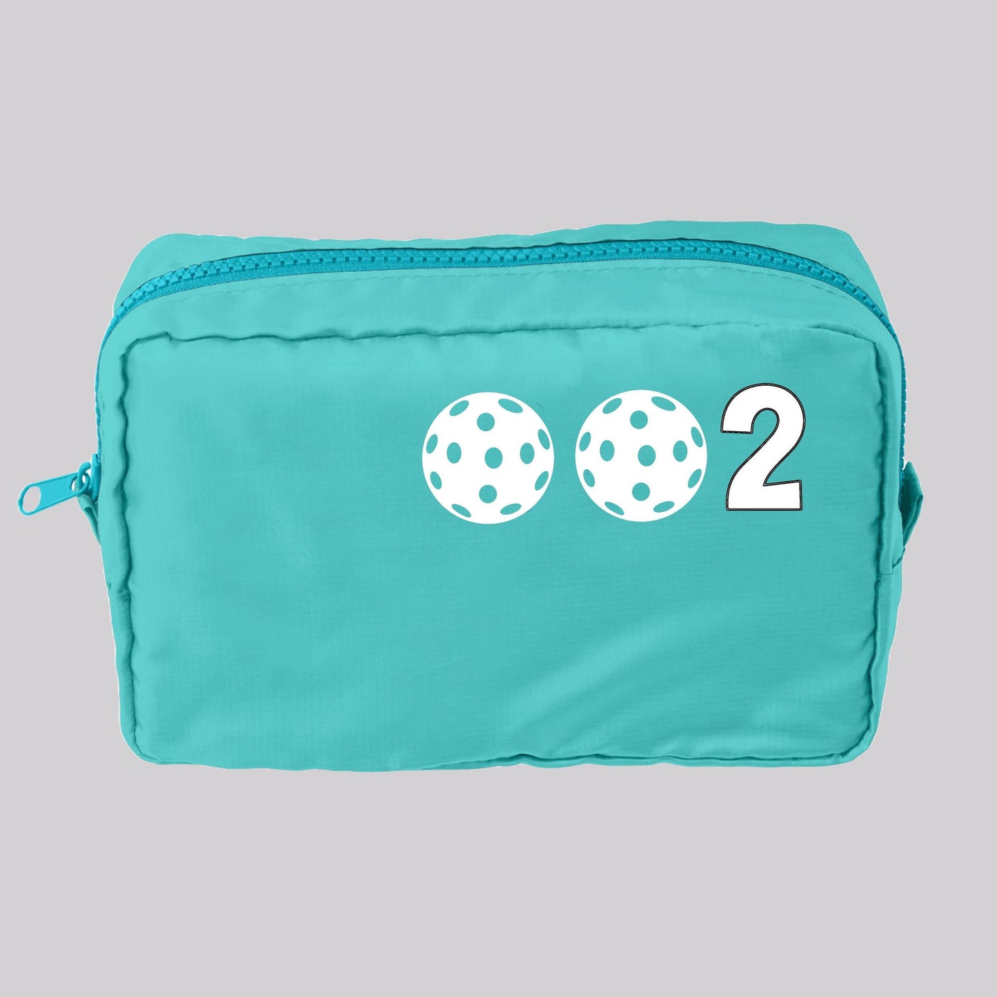 002 Pickleball (Customizable) | Pickleball Dimensional Cosmetic Pouch Bag | Small Size Court Dimensional Bag