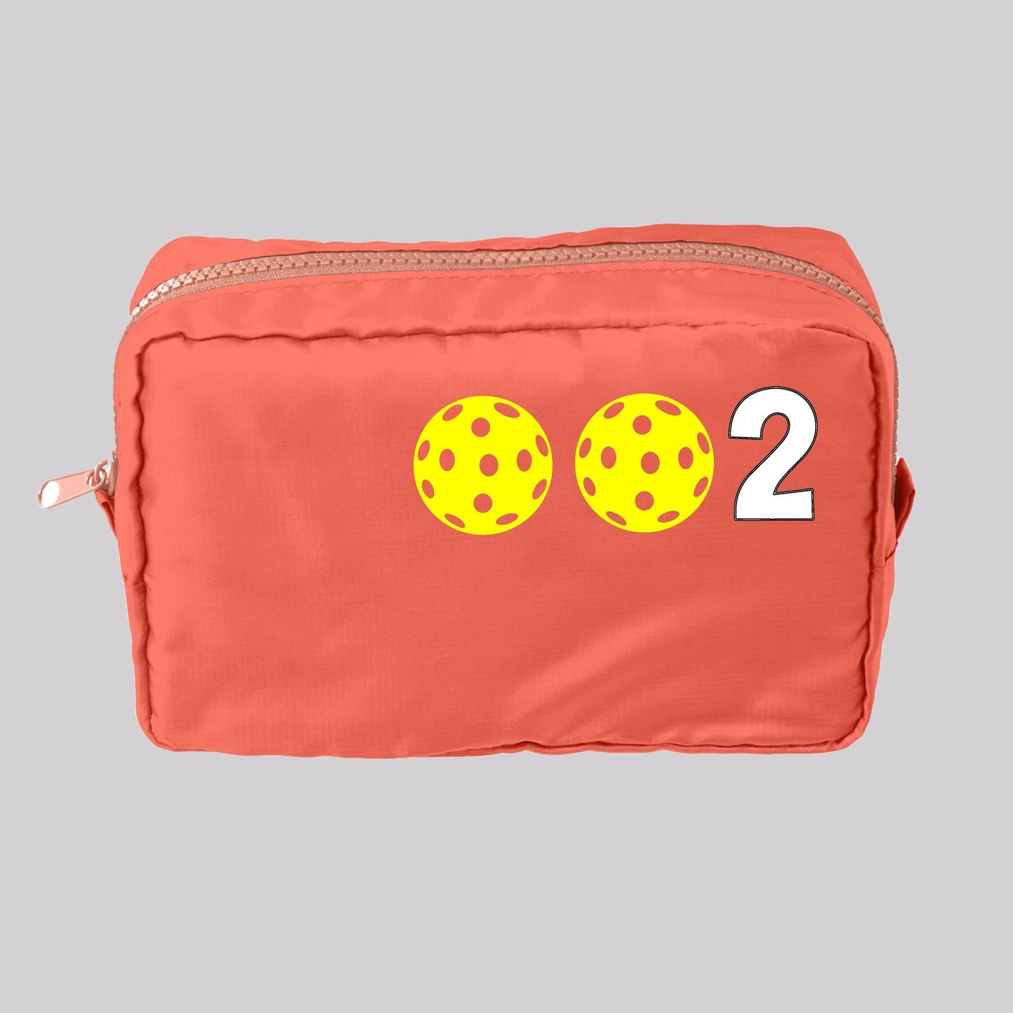 002 Pickleball (Customizable) | Pickleball Dimensional Cosmetic Pouch Bag | Small Size Court Dimensional Bag
