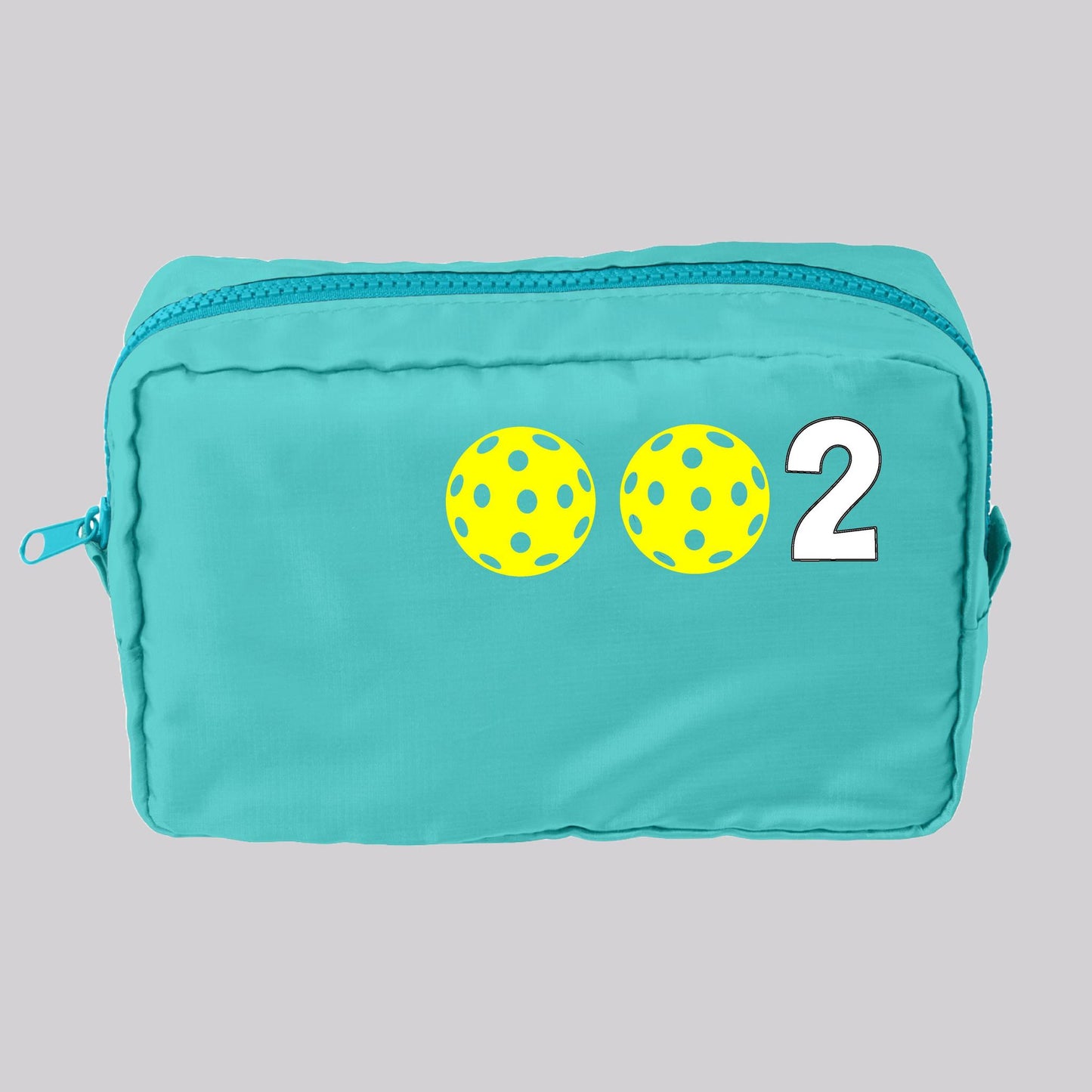 002 Pickleball (Customizable) | Pickleball Dimensional Cosmetic Pouch Bag | Small Size Court Dimensional Bag