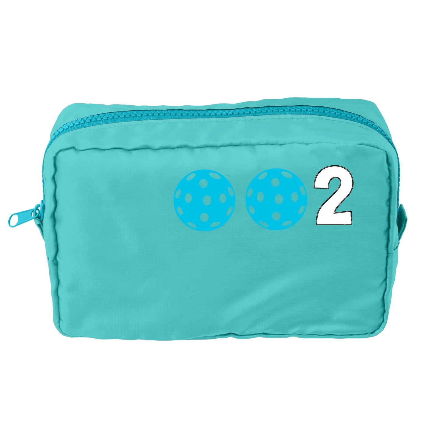 002 Pickleball (Customizable) | Pickleball Dimensional Cosmetic Pouch Bag | Small Size Court Dimensional Bag