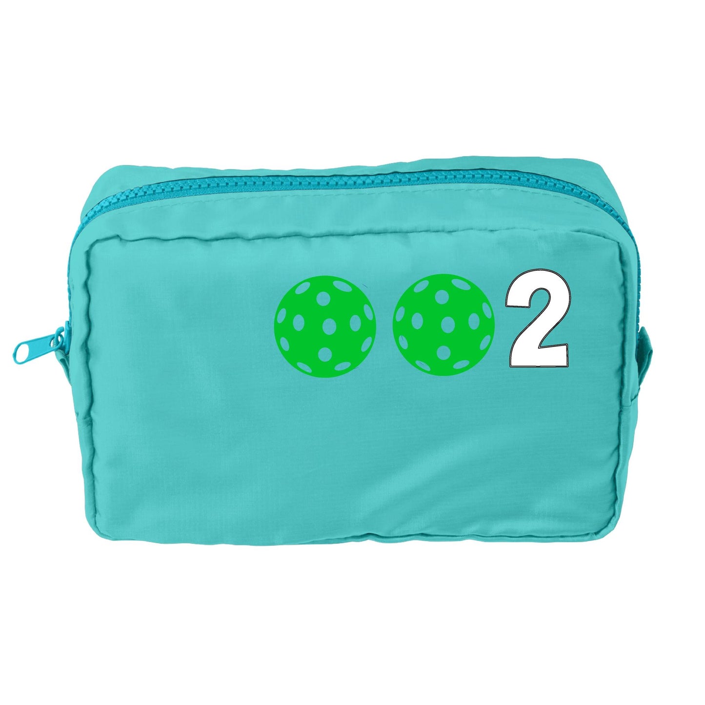 002 Pickleball (Customizable) | Pickleball Dimensional Cosmetic Pouch Bag | Small Size Court Dimensional Bag