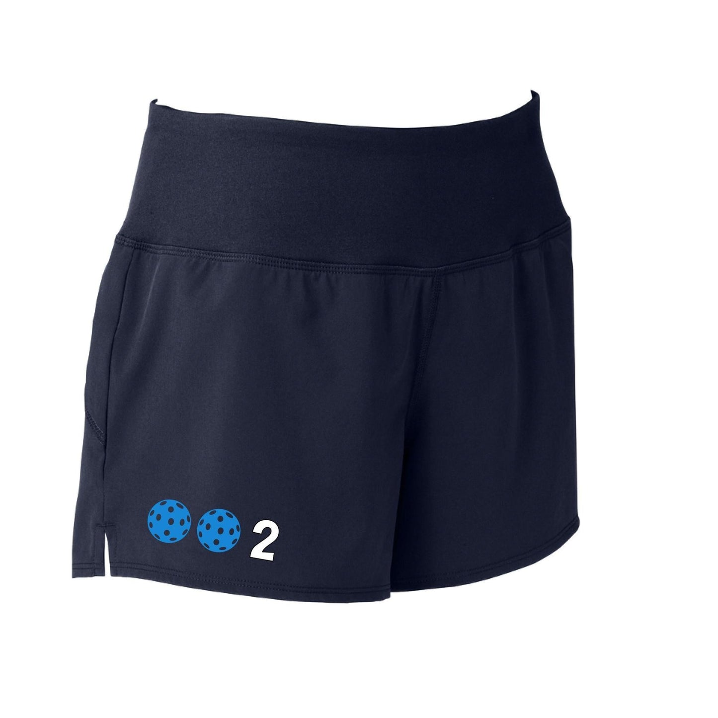 002 With Pickleballs (Colors Cyan Orange Purple Rainbow) | Women's Pickleball Shorts
