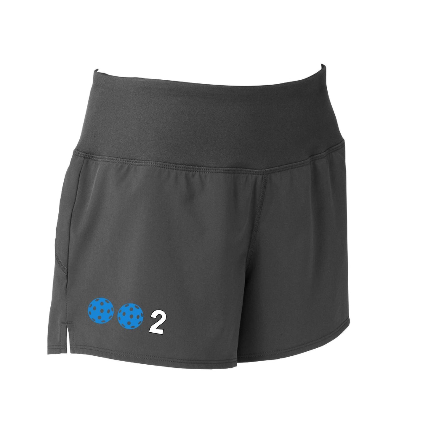 002 With Pickleballs (Colors Cyan Orange Purple Rainbow) | Women's Pickleball Shorts