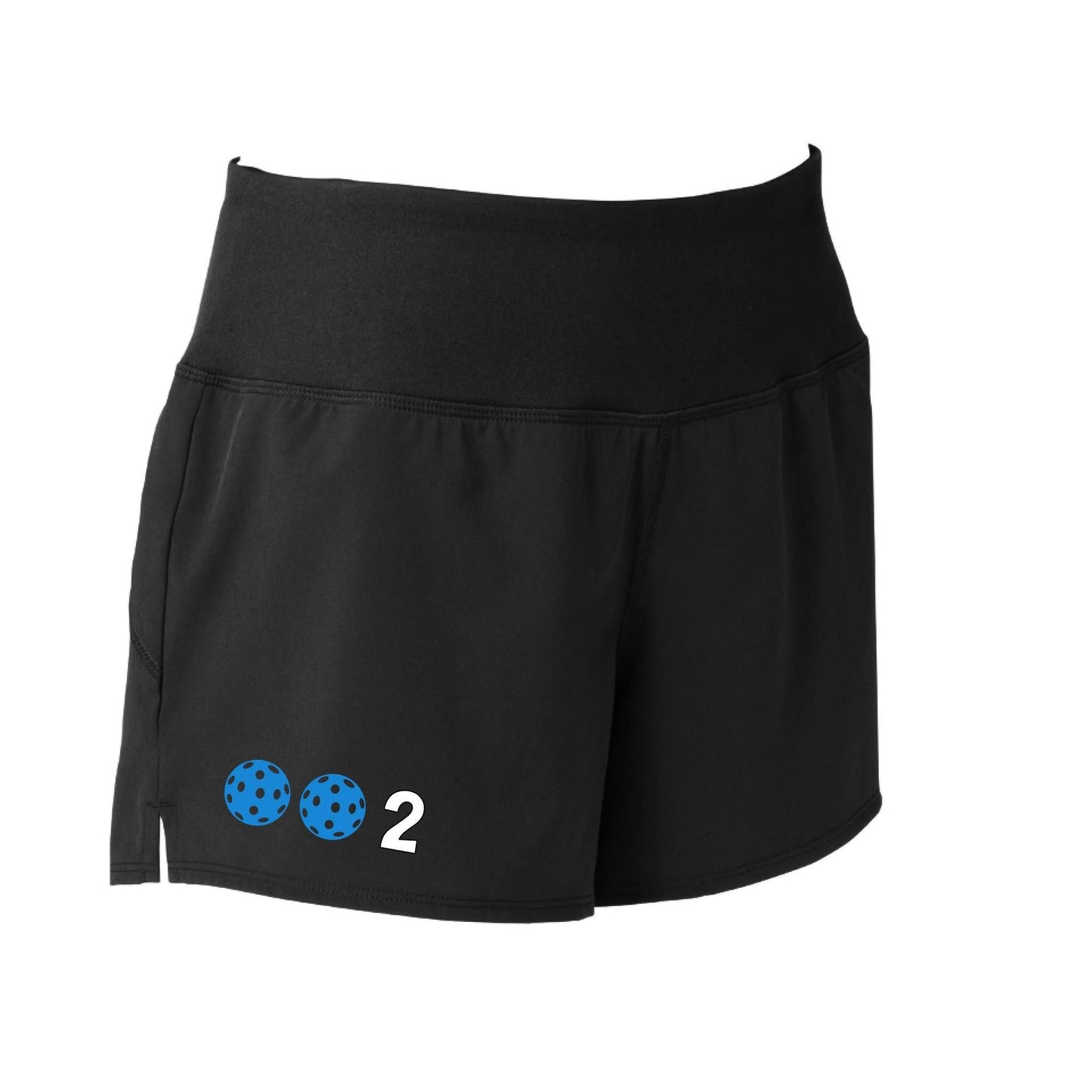 002 With Pickleballs (Colors Cyan Orange Purple Rainbow) | Women's Pickleball Shorts