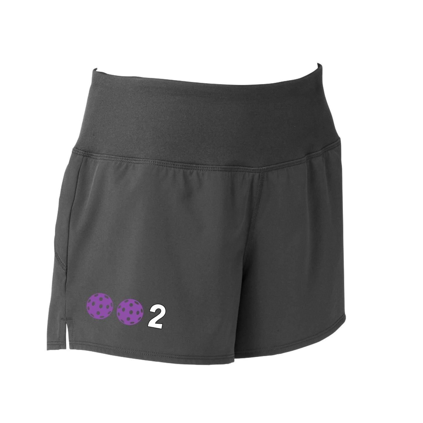 002 With Pickleballs (Colors Cyan Orange Purple Rainbow) | Women's Pickleball Shorts
