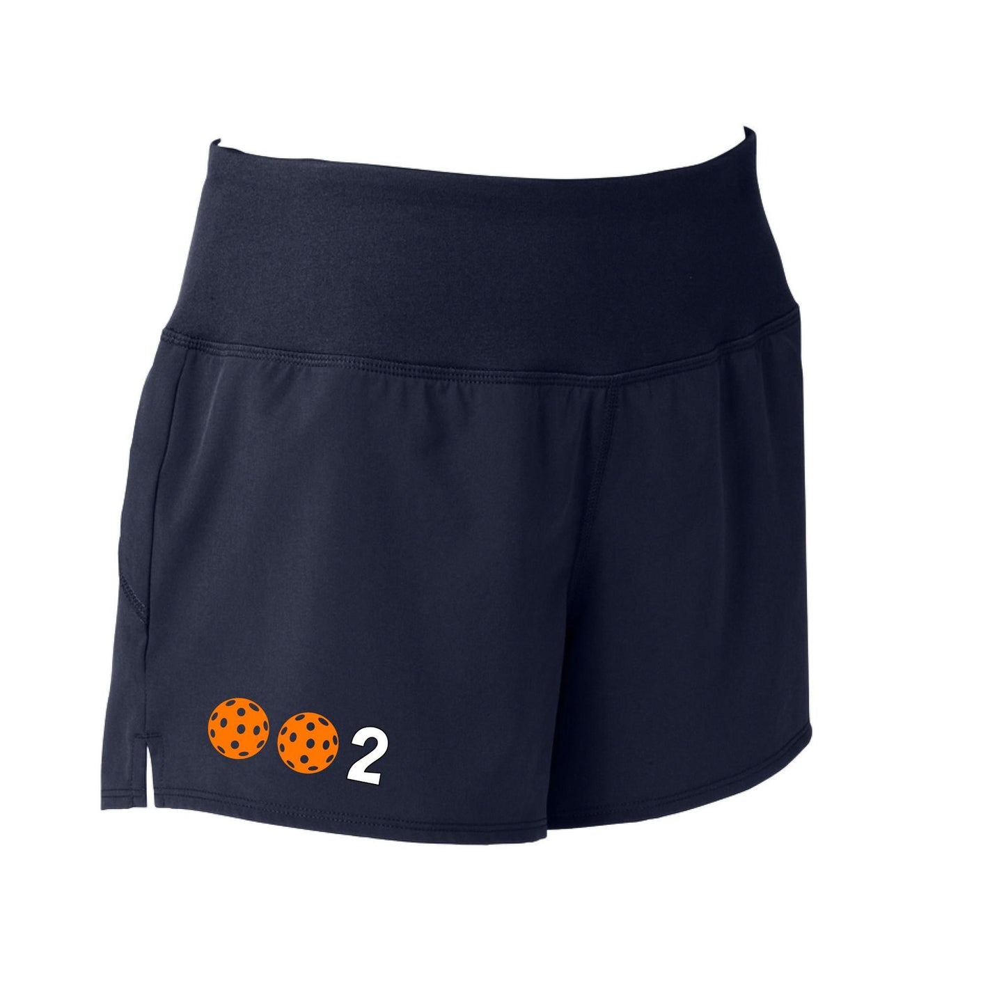 002 With Pickleballs (Colors Cyan Orange Purple Rainbow) | Women's Pickleball Shorts