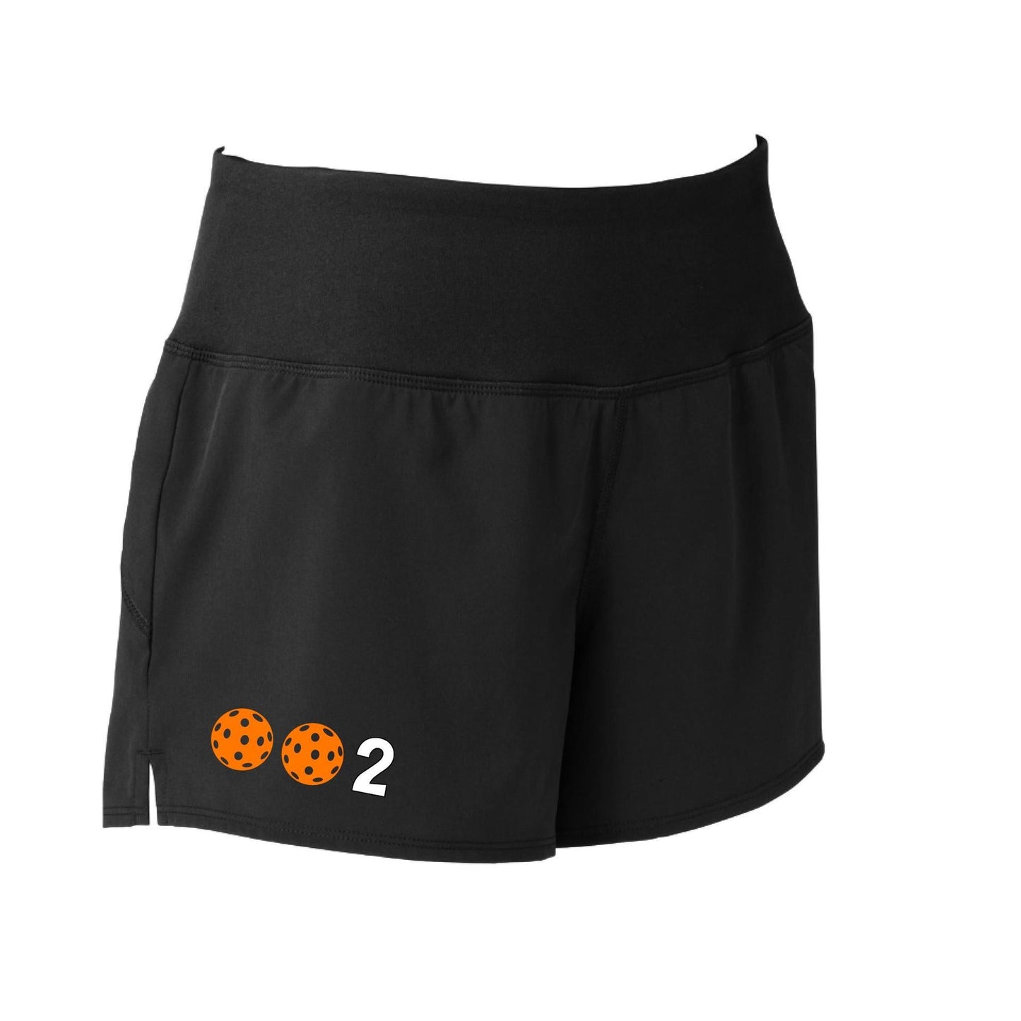 002 With Pickleballs (Colors Cyan Orange Purple Rainbow) | Women's Pickleball Shorts