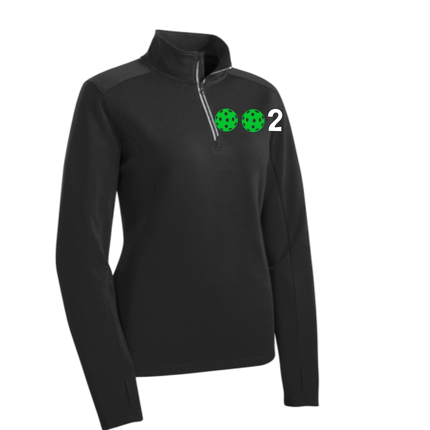 002 (Customizable 10 Pickleball Colors) | Women's 1/4 Zip Pullover Athletic Performance Shirt | 100% Polyester