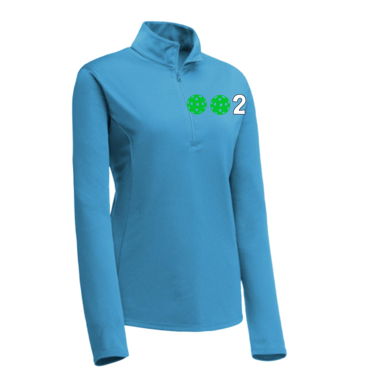 002 (Customizable 10 Pickleball Colors) | Women's 1/4 Zip Pullover Athletic Performance Shirt | 100% Polyester