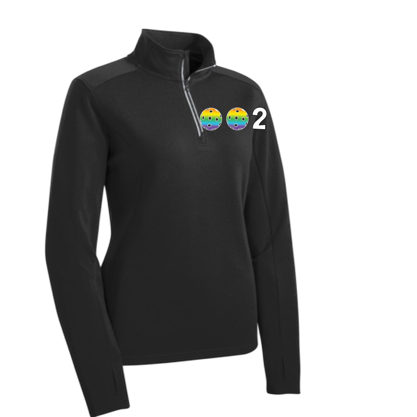 002 (Customizable 10 Pickleball Colors) | Women's 1/4 Zip Pullover Athletic Performance Shirt | 100% Polyester