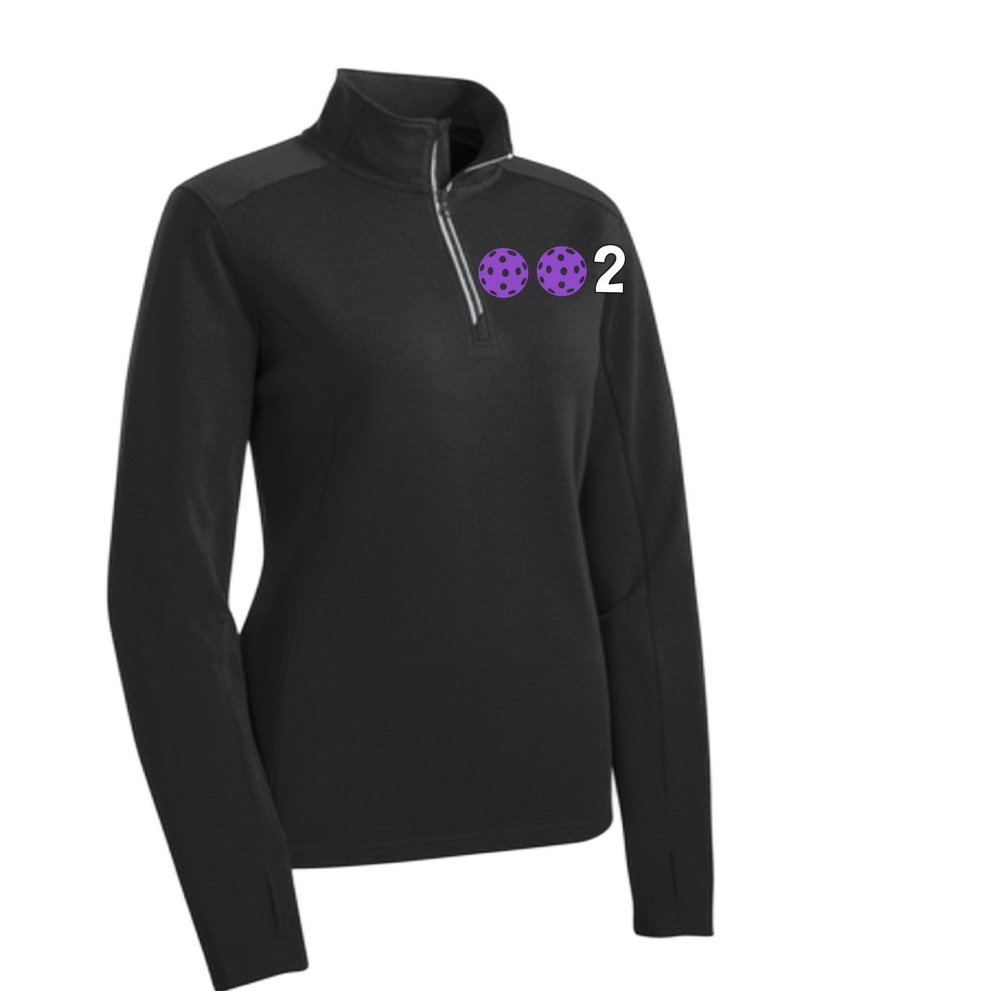 002 (Customizable 10 Pickleball Colors) | Women's 1/4 Zip Pullover Athletic Performance Shirt | 100% Polyester